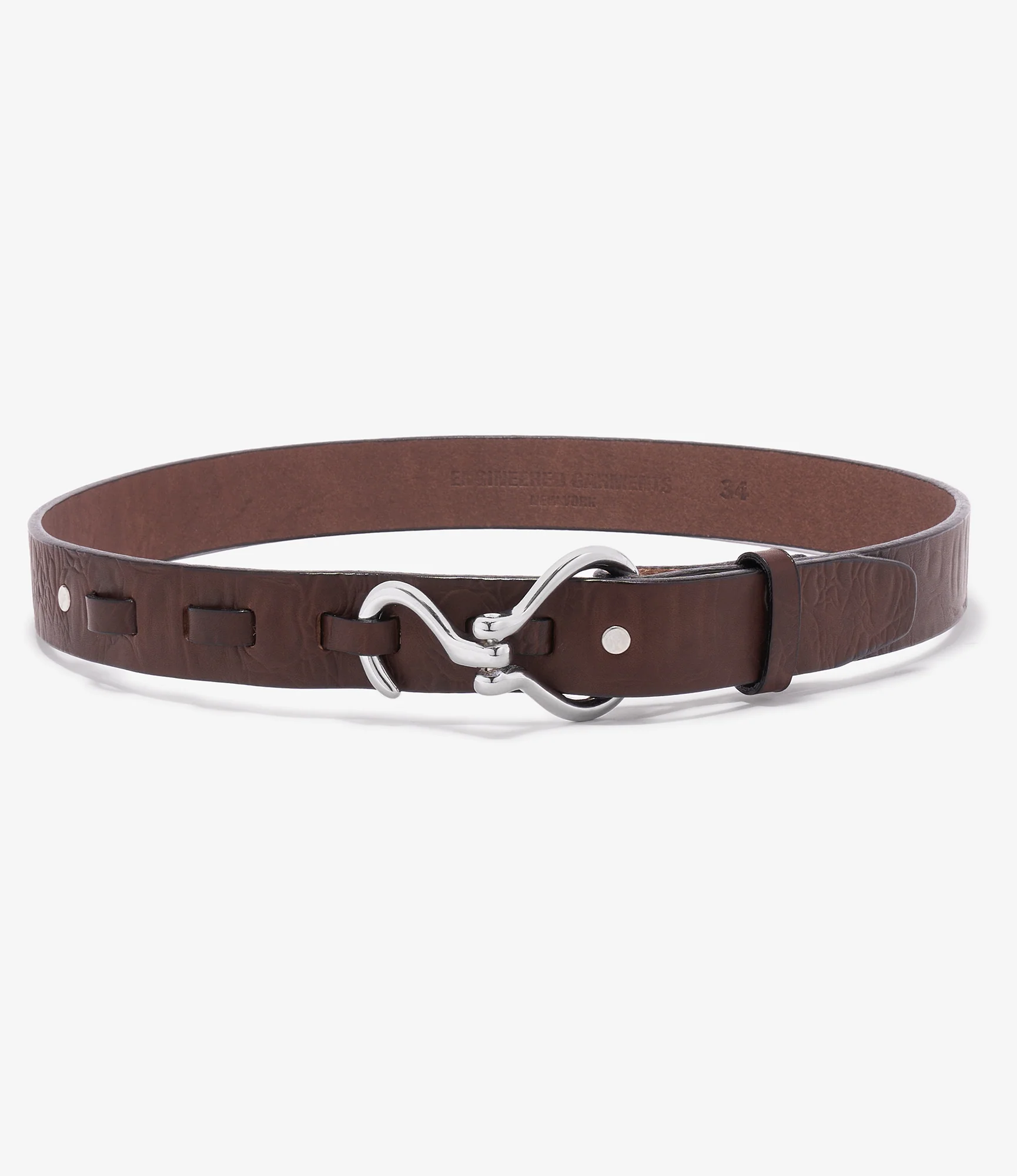 Hoof Pick Buckle Belt - Brown Croc Embossed