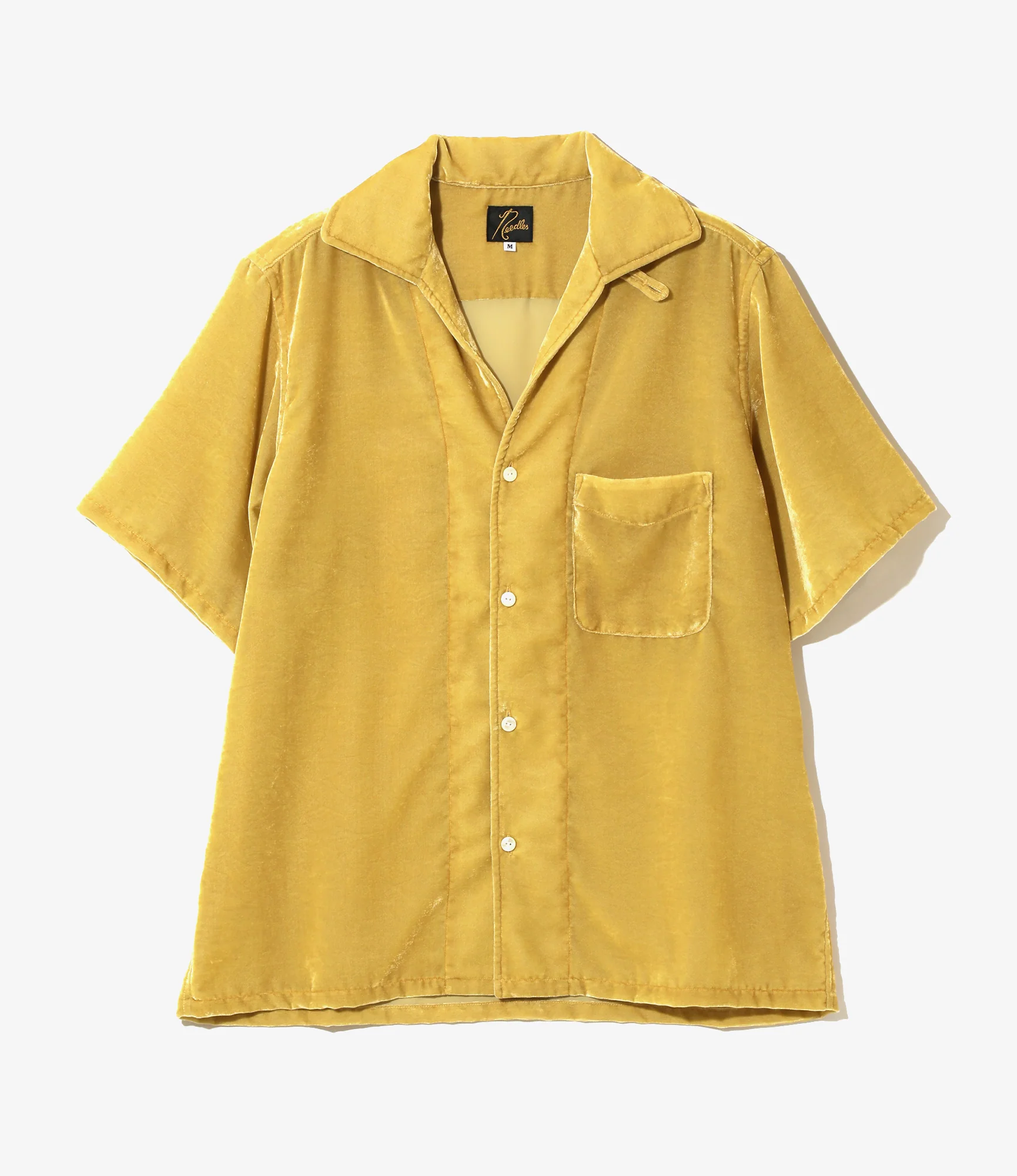 Italian Collar S/S Shirt - Mustard - PE/R Velvet