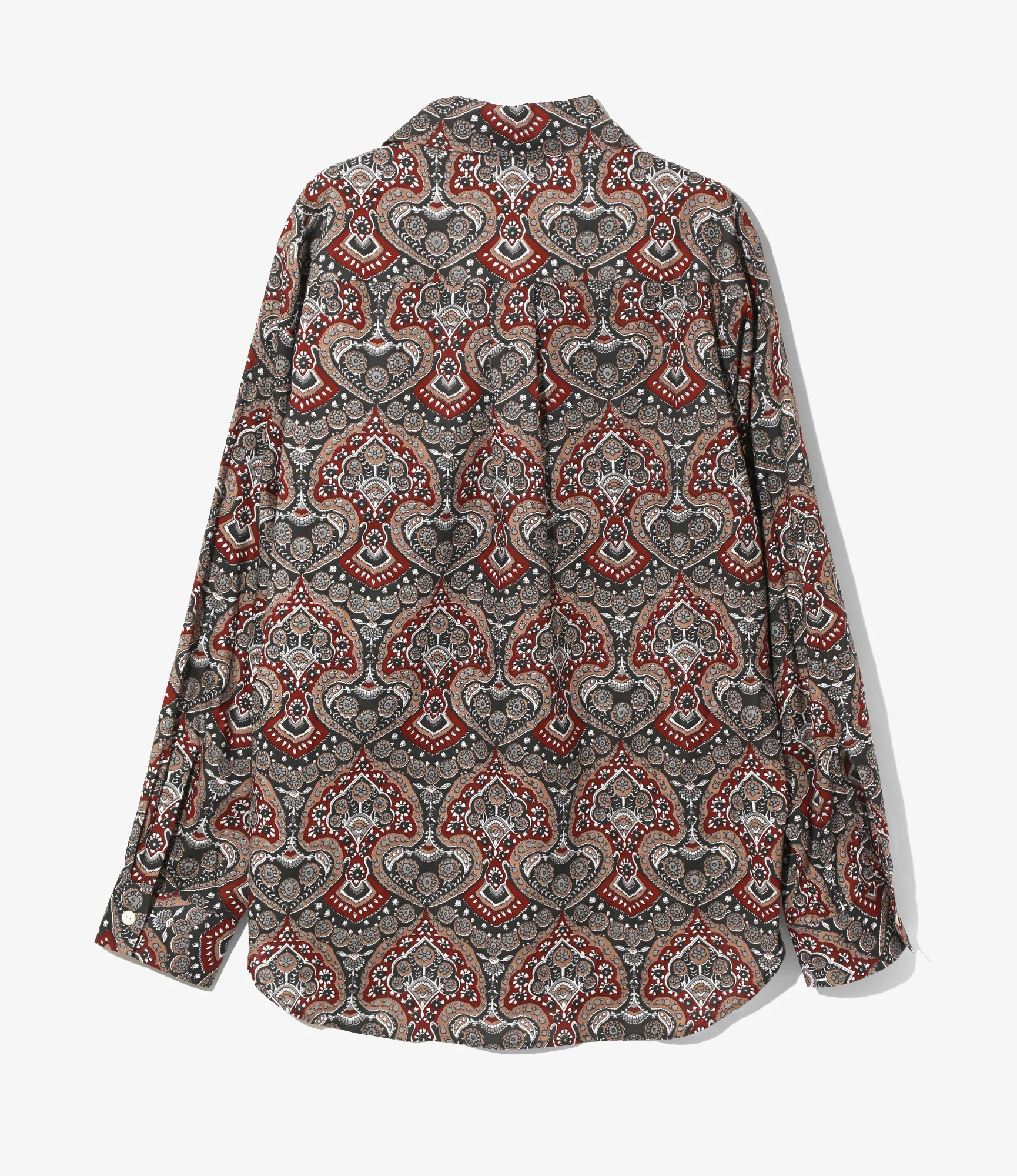 Italian Collar Shirt - Arabesque- Printed Cotton Lawn - Image 4