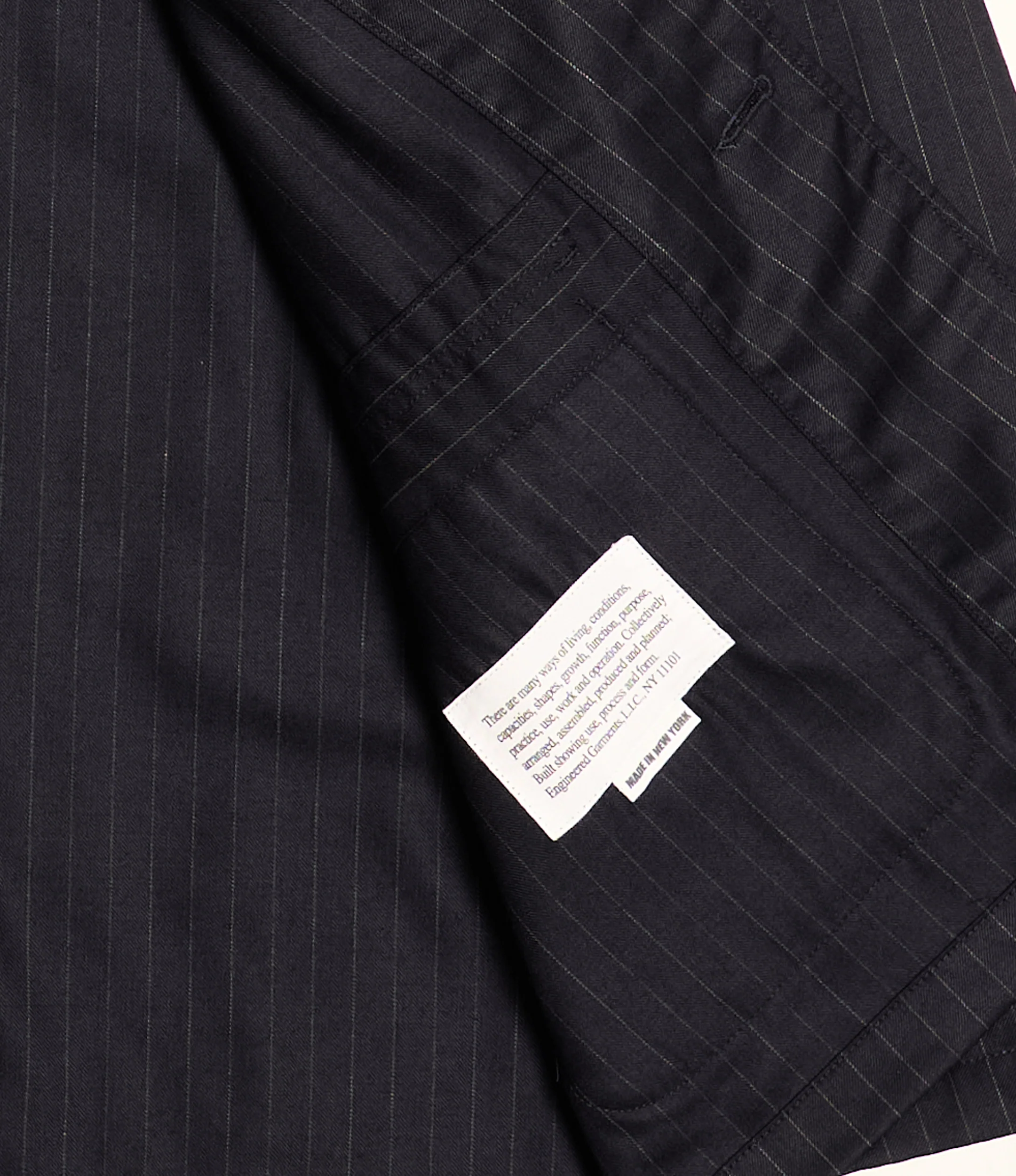 Loiter Jacket - Nepenthes Sp. - Dk. Navy Chalk Stripe Worsted Wool - Image 3