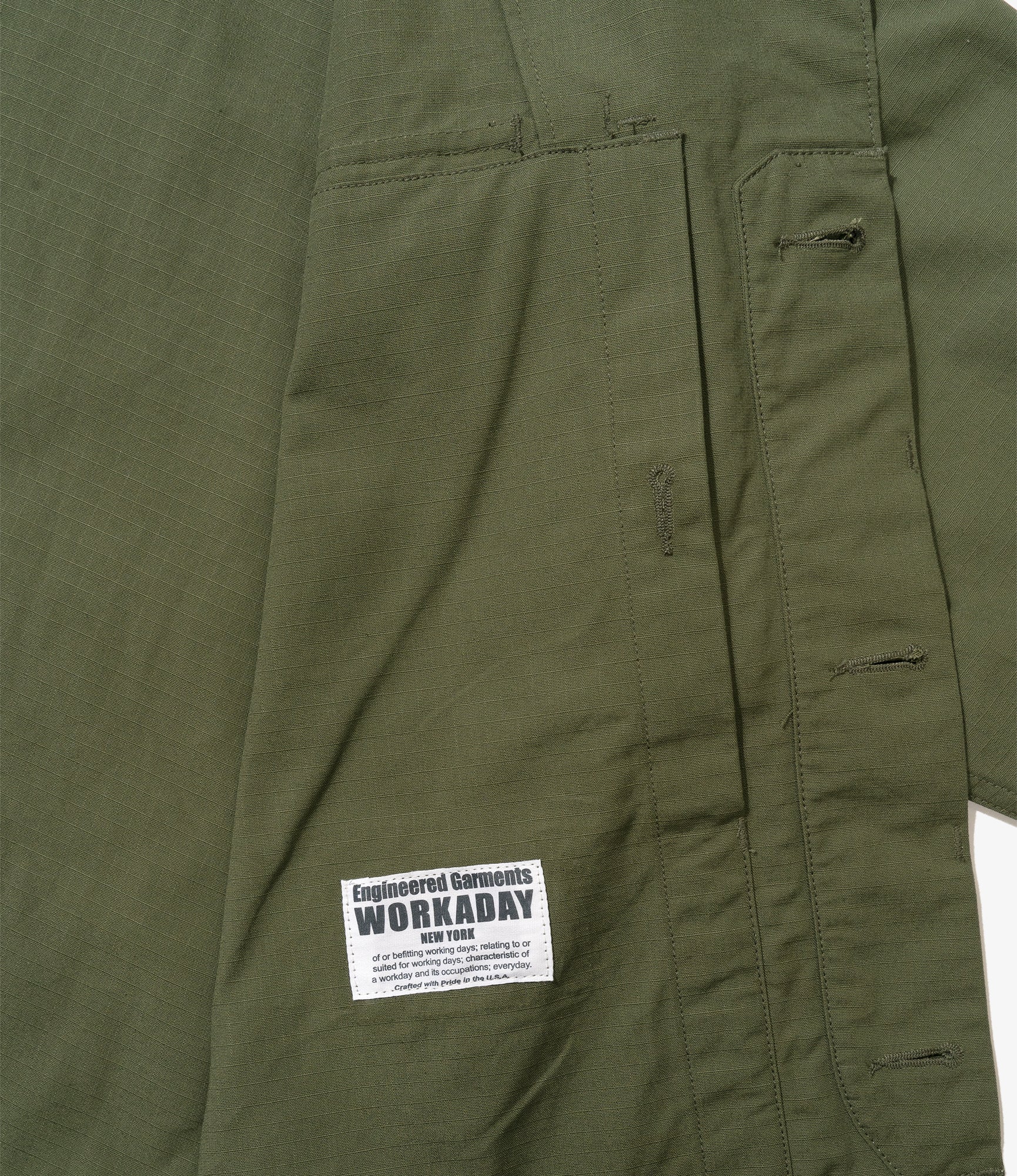 MC Shirt Jacket - Olive Cotton Ripstop - Image 5