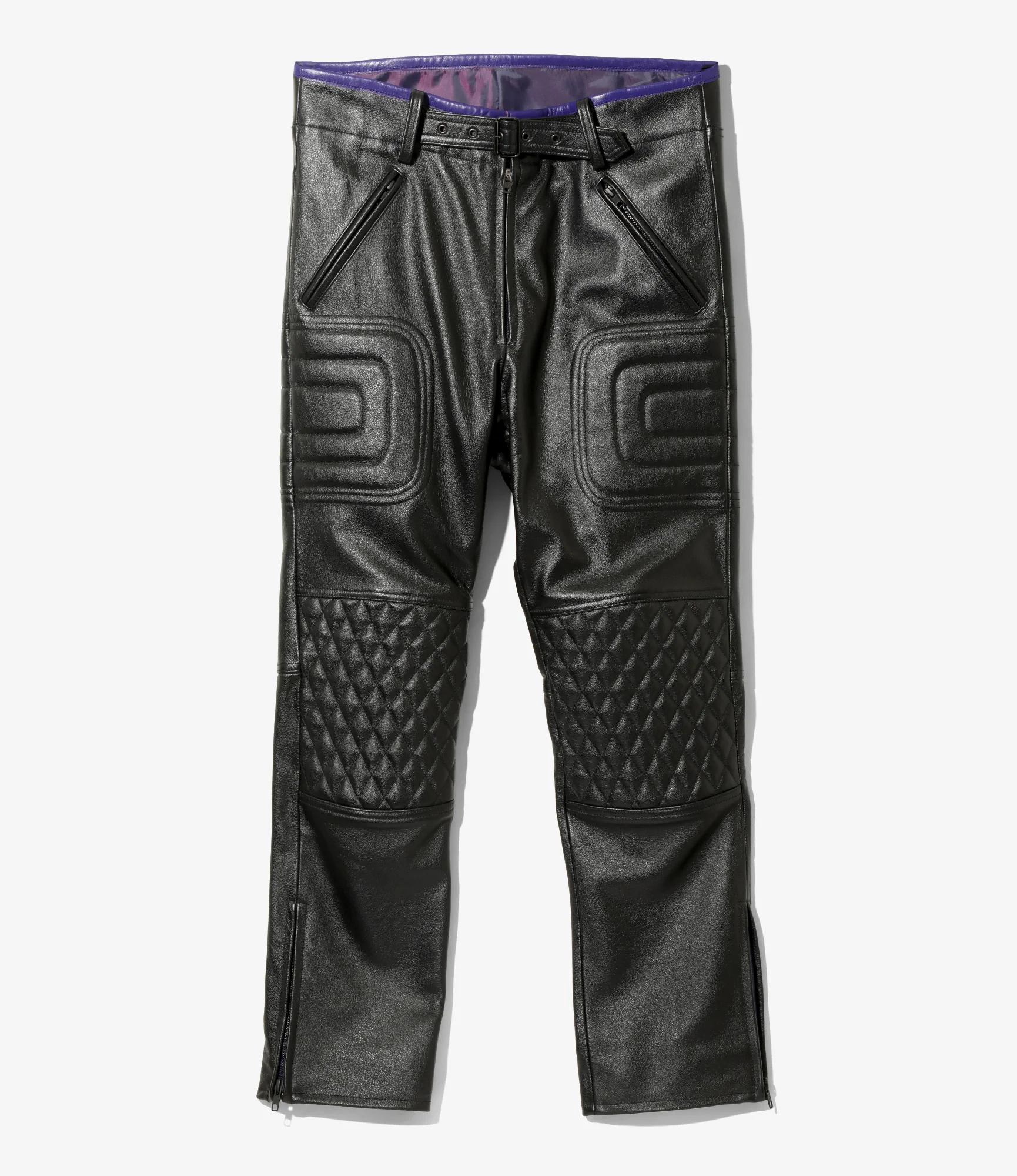 Motor Cycle Pant - Black - Cowhide Leather