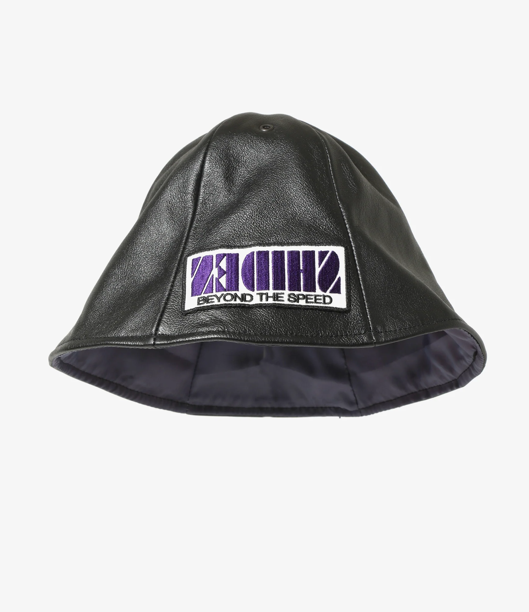 Motor Cycle Tulip Hat - Black - Cowhide Leather