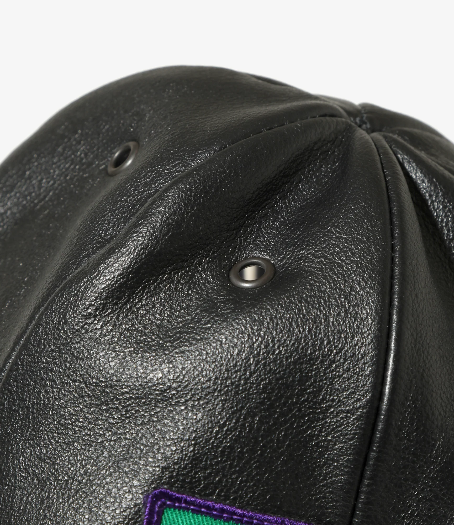 Motor Cycle Tulip Hat - Black - Cowhide Leather - Image 3