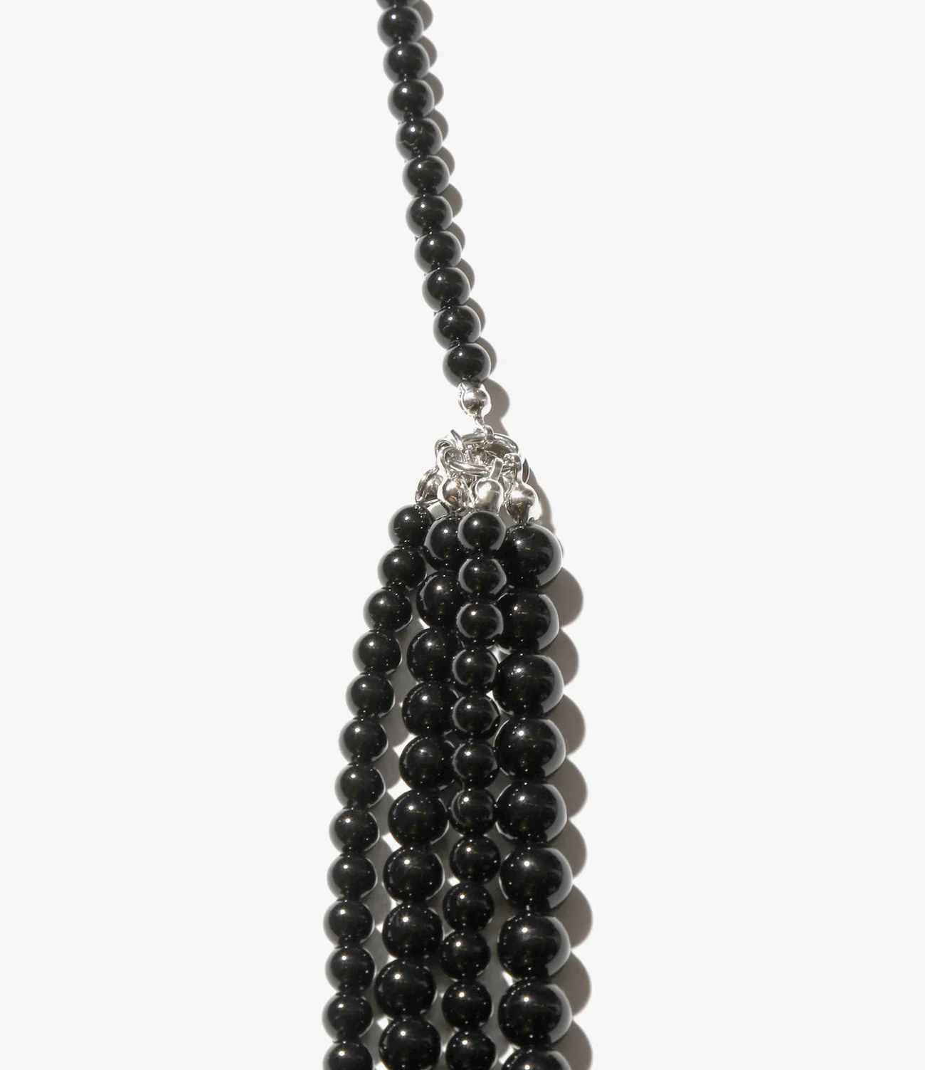Multi Long Necklace - Black Beads - Black - Image 3