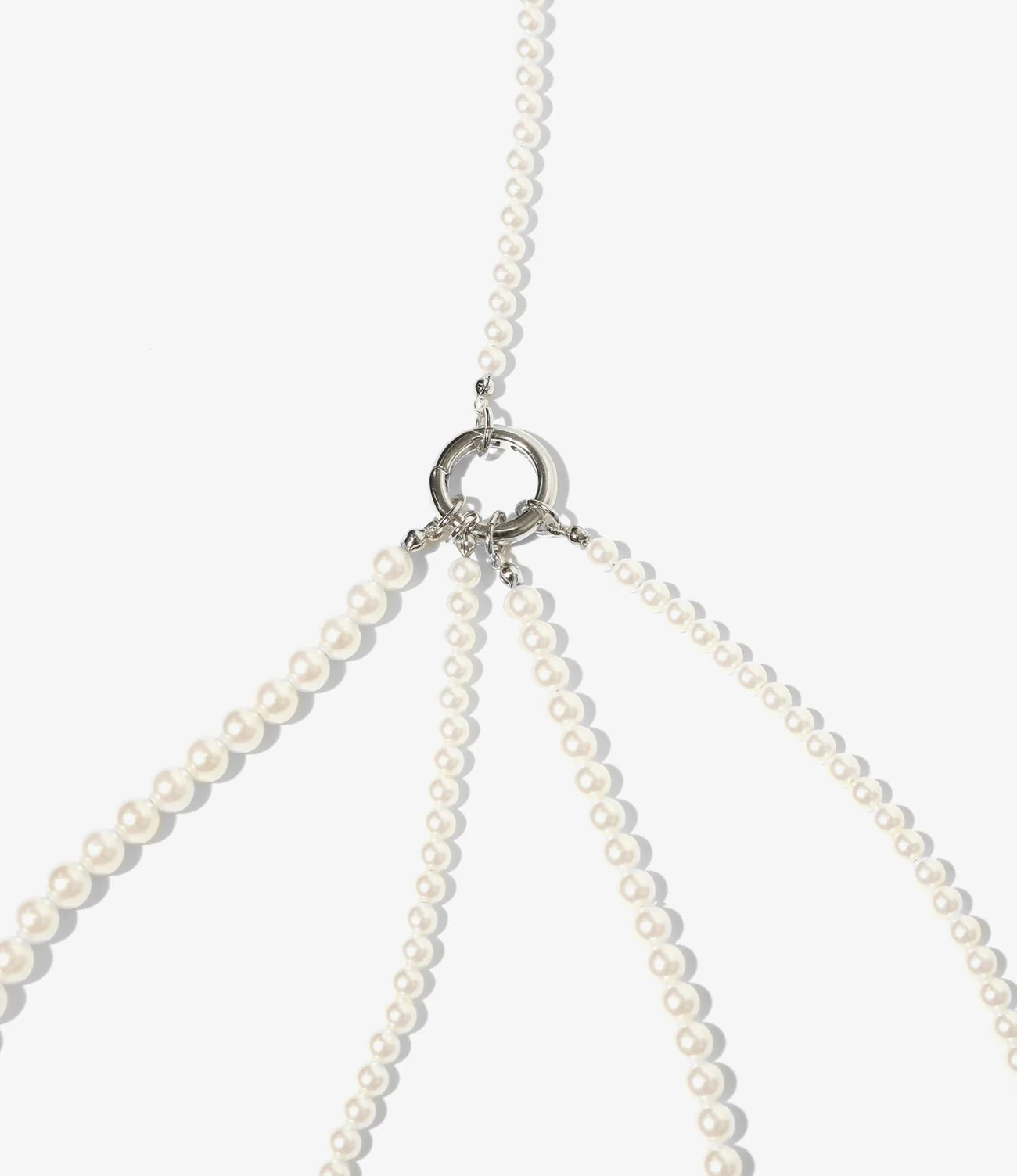 Multi Long Necklace - Natural - Artificial White Pearl - Image 2