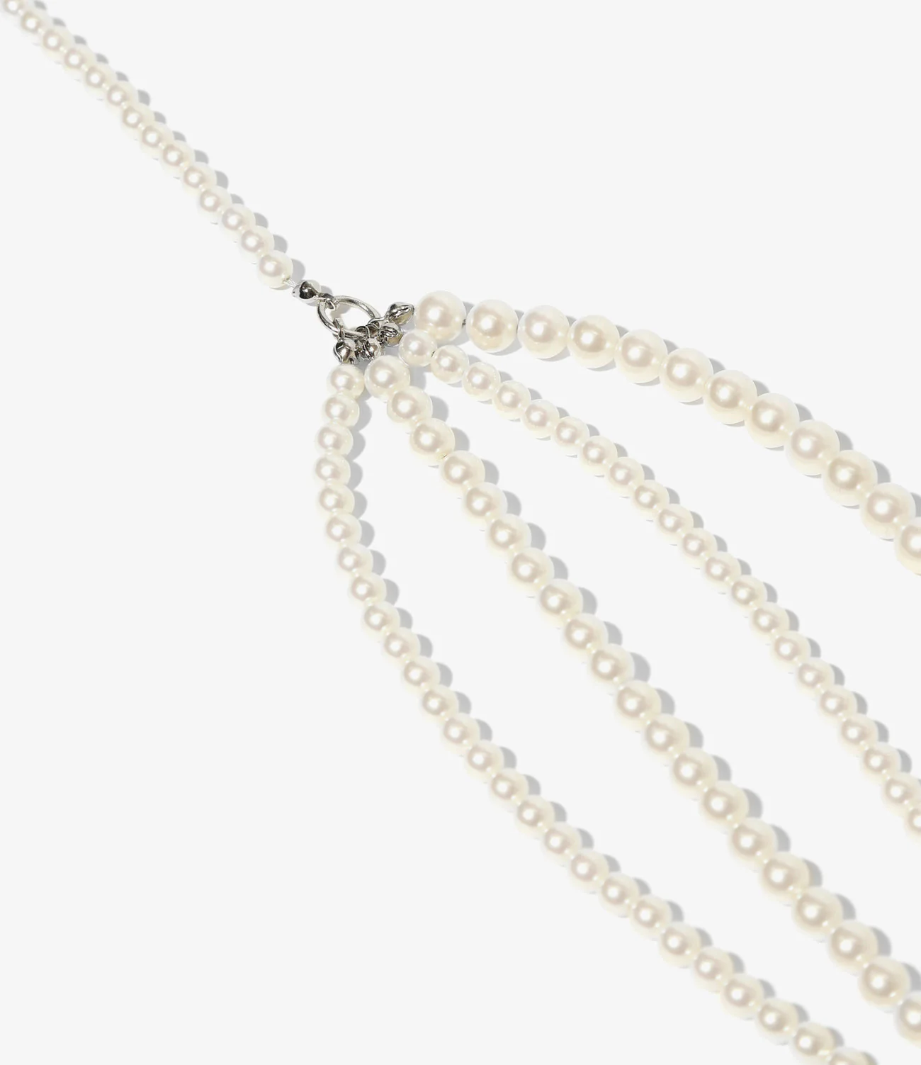 Multi Long Necklace - Natural - Artificial White Pearl - Image 3