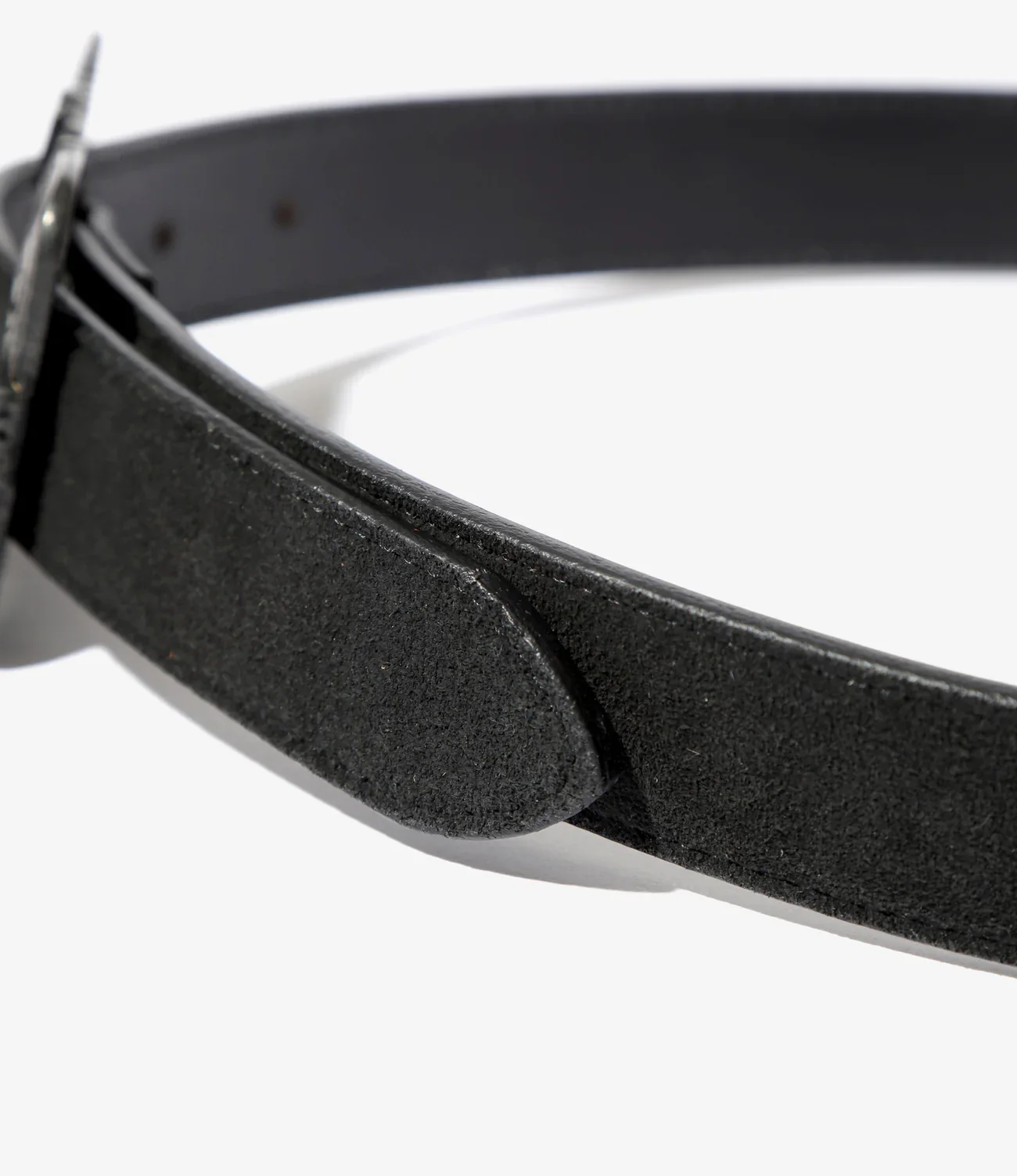 Papillon Square Buckle Belt - Black - Suede Lthr. - Image 3