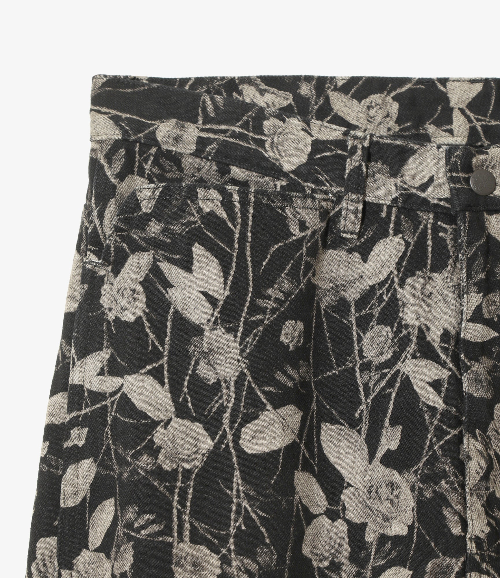 Boot-Cut Jean - Black - 13oz Denim / Rose Printed - Image 2