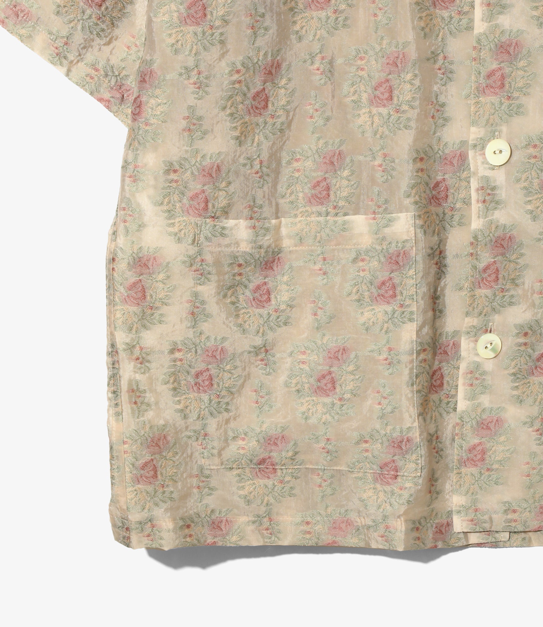 Cabana Shirt - Beige - Floral Cut Jacquard - Image 3