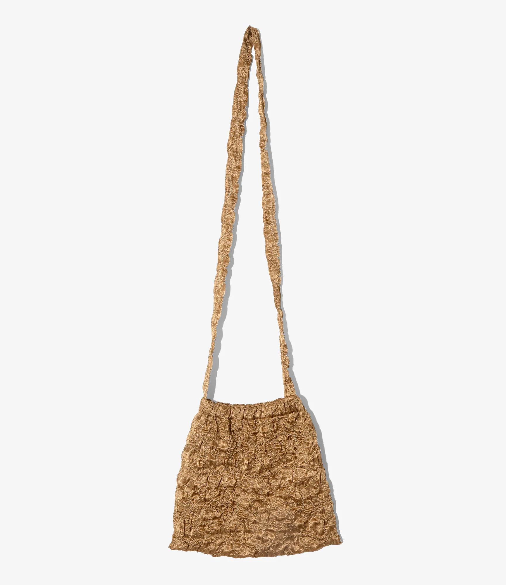 Elastic Pochette - Brown - Embroidery Satin - Image 2