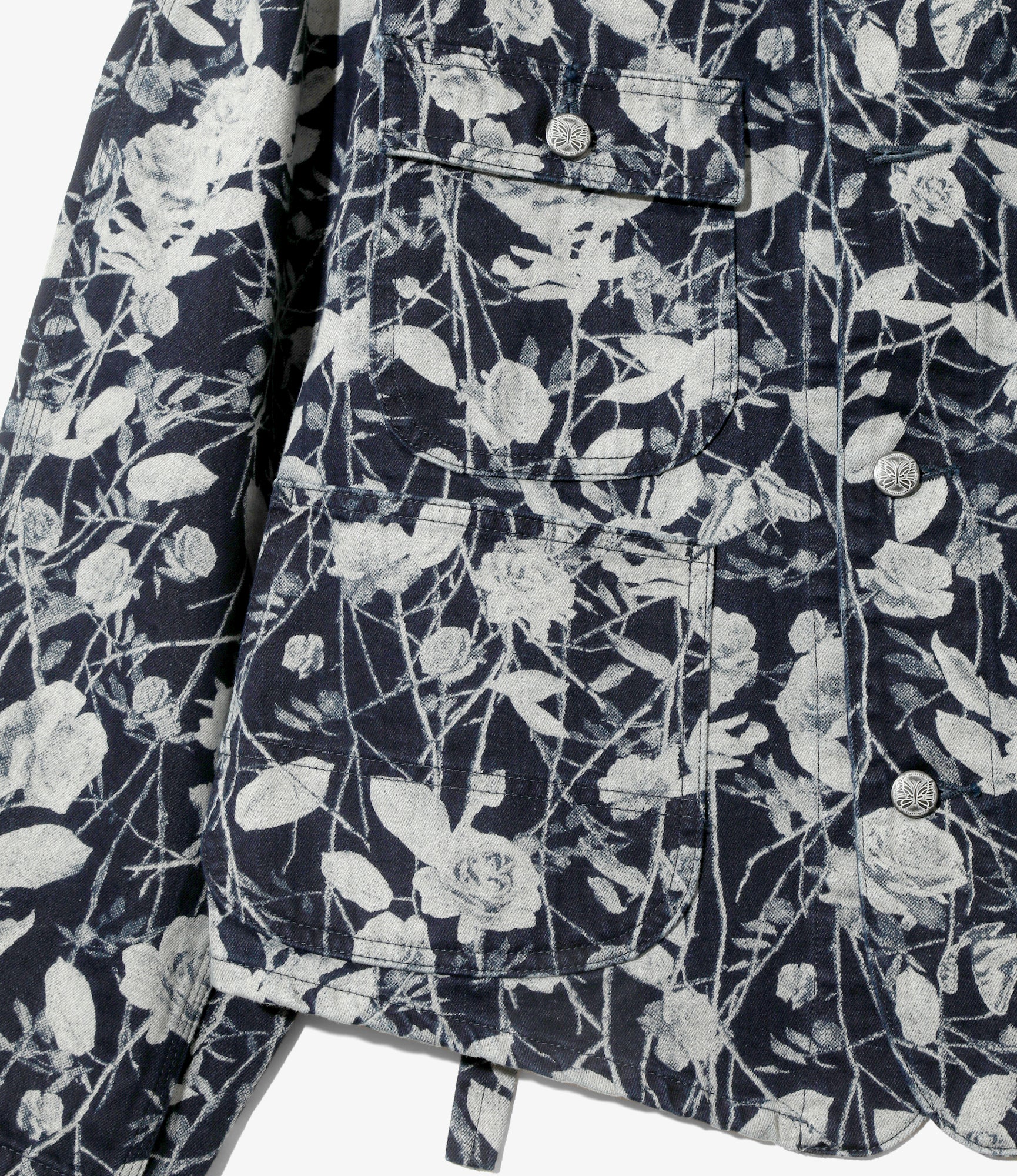 Engineer Jacket - Indigo - 10oz Denim / Rose Printed - Image 3