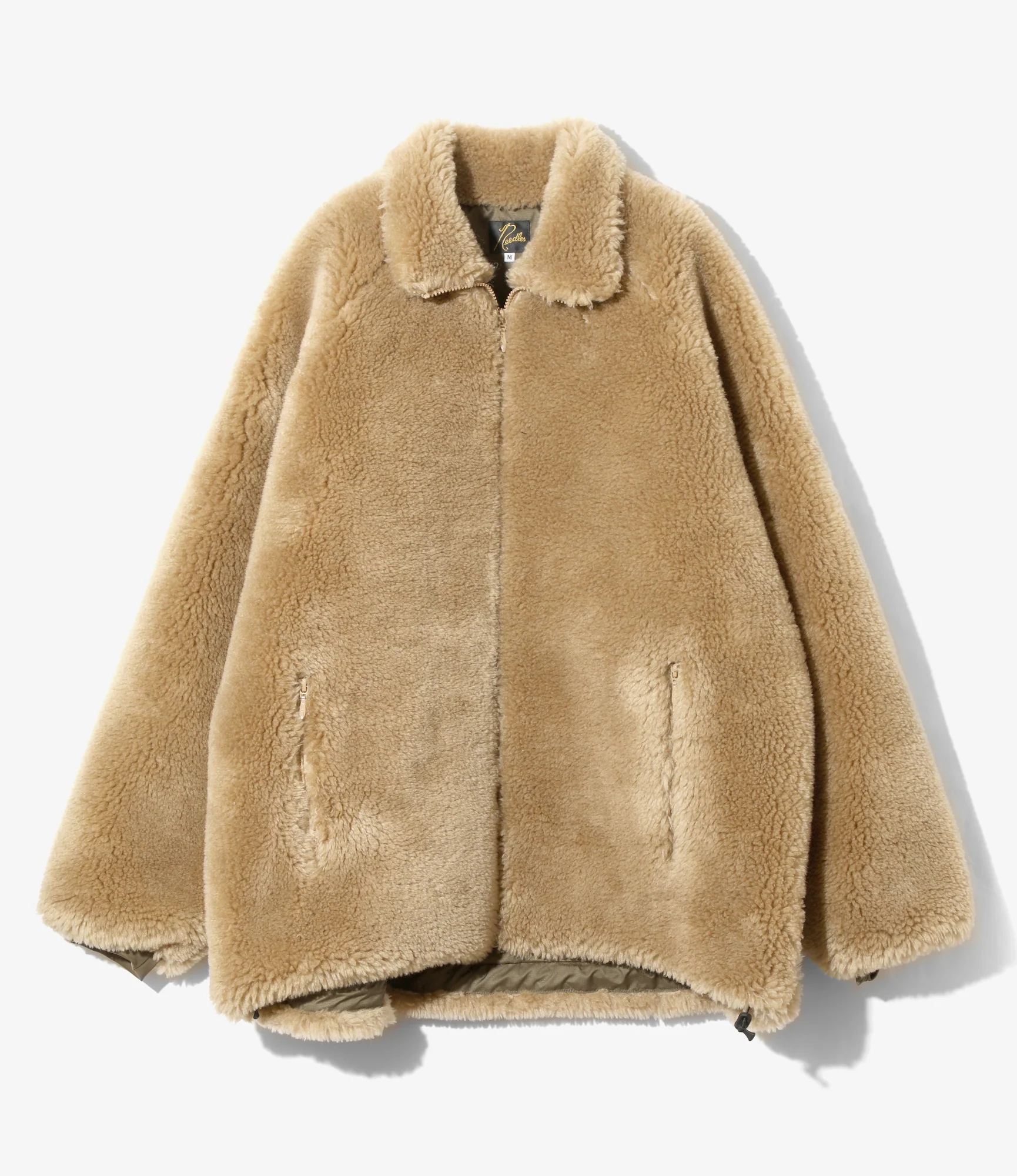 Faux Fur Jacket - Beige - Acrylic Pile