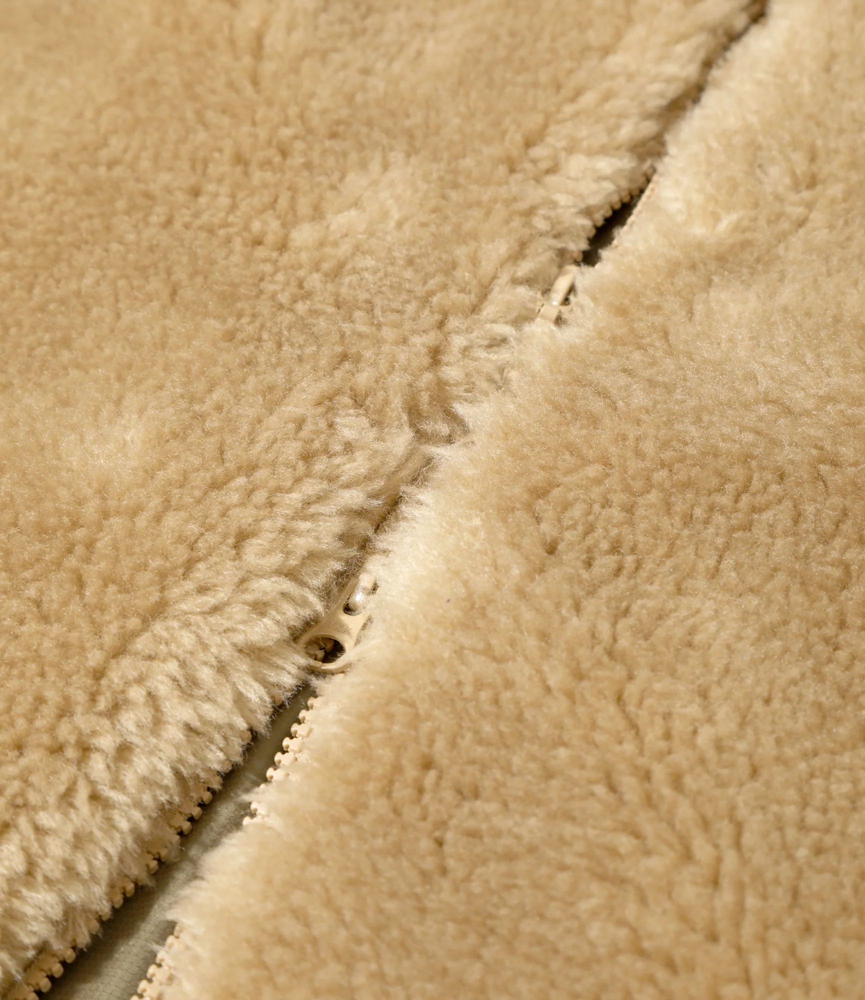Faux Fur Jacket - Beige - Acrylic Pile - Image 3