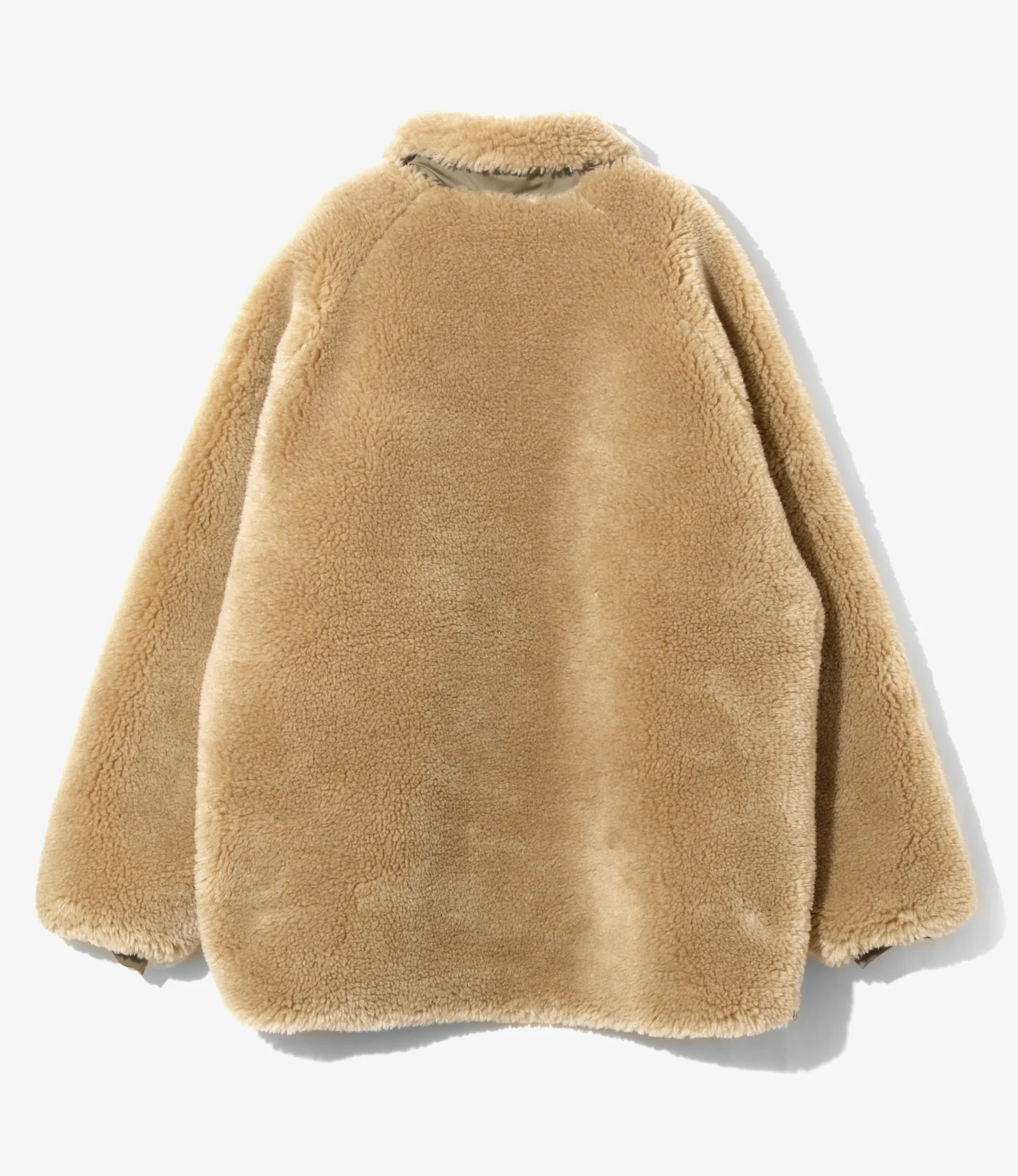 Faux Fur Jacket - Beige - Acrylic Pile - Image 6