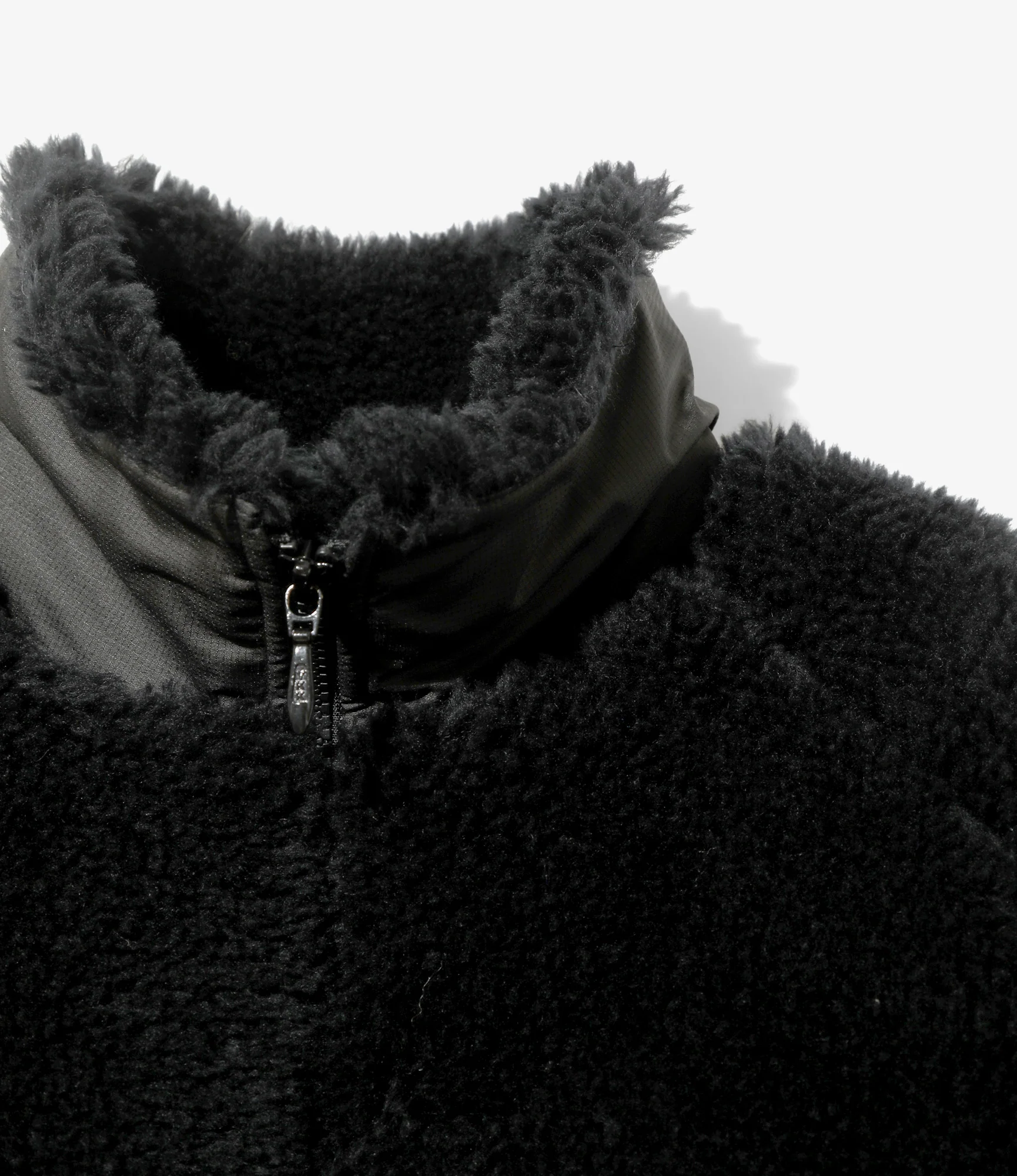 Faux Fur Jacket - Black - Acrylic Pile - Image 3