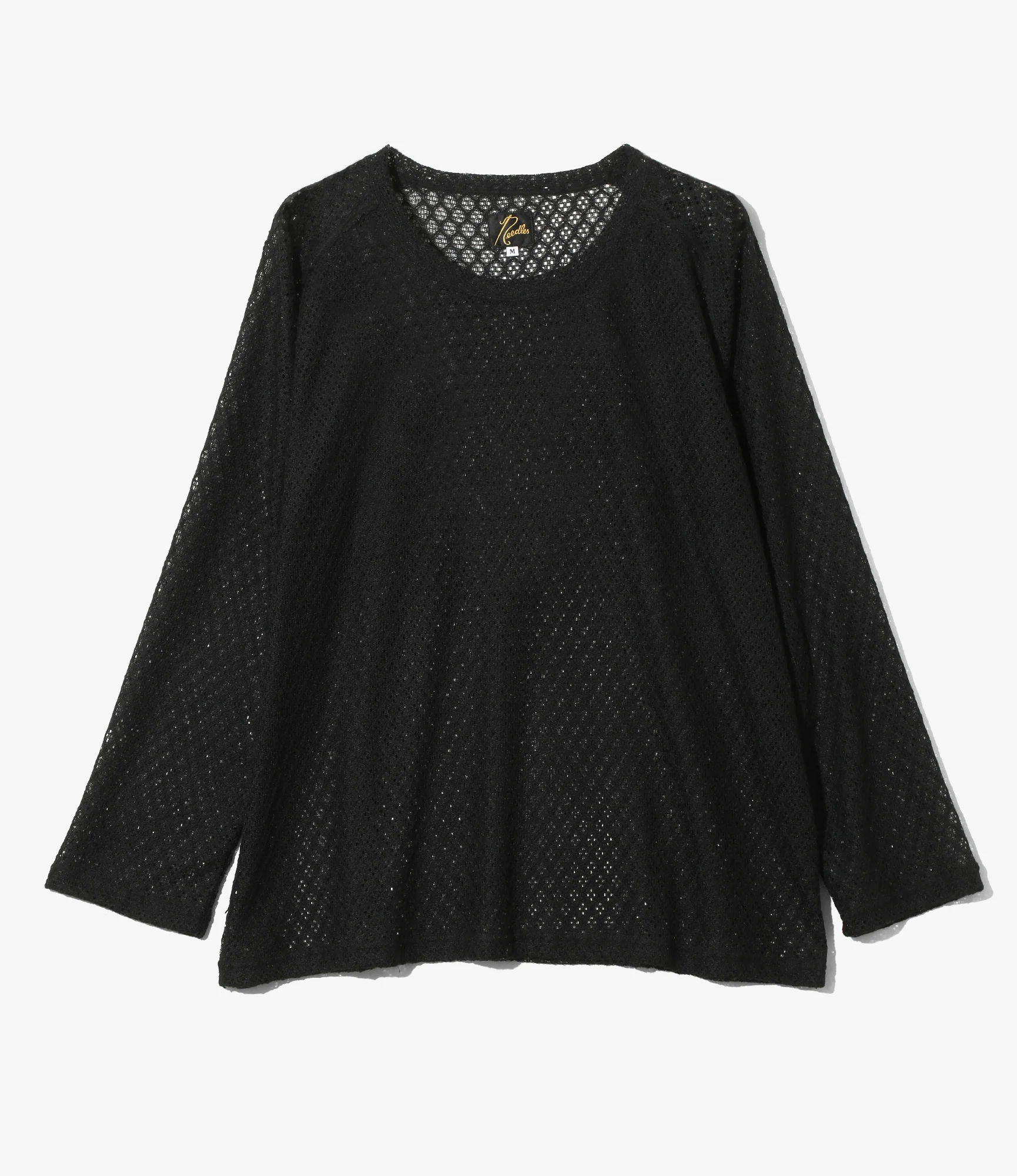 L/S U-Neck Tee - Black - PE/W Raschel Lace