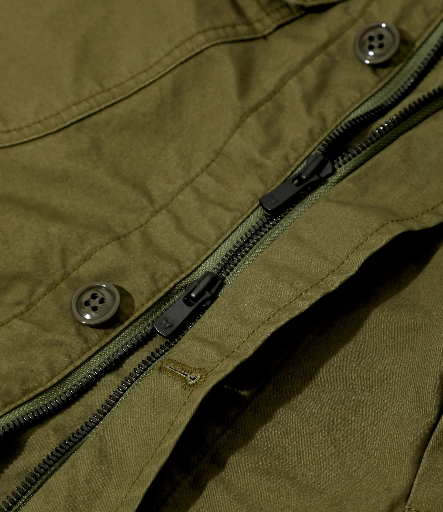 Officer Coat - Olive - Cotton Weather Cloth - Image 4