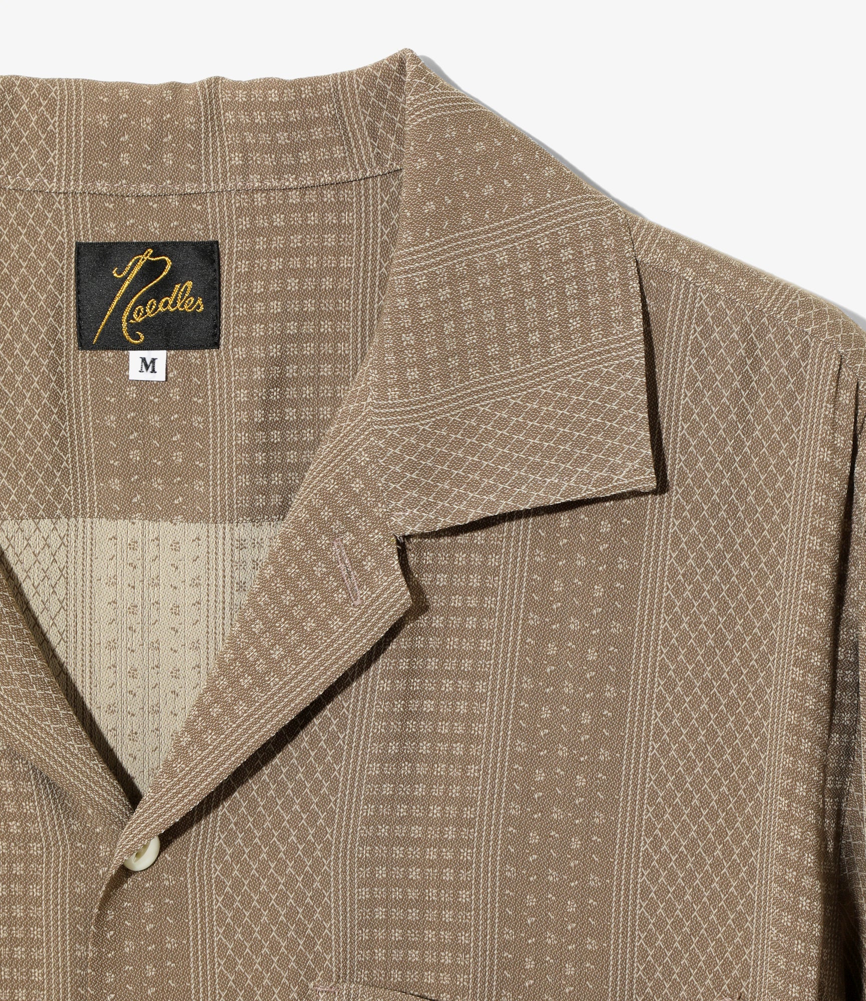 Open Collar Shirt - Brown - Faulourd Stripe Jacquard - Image 2