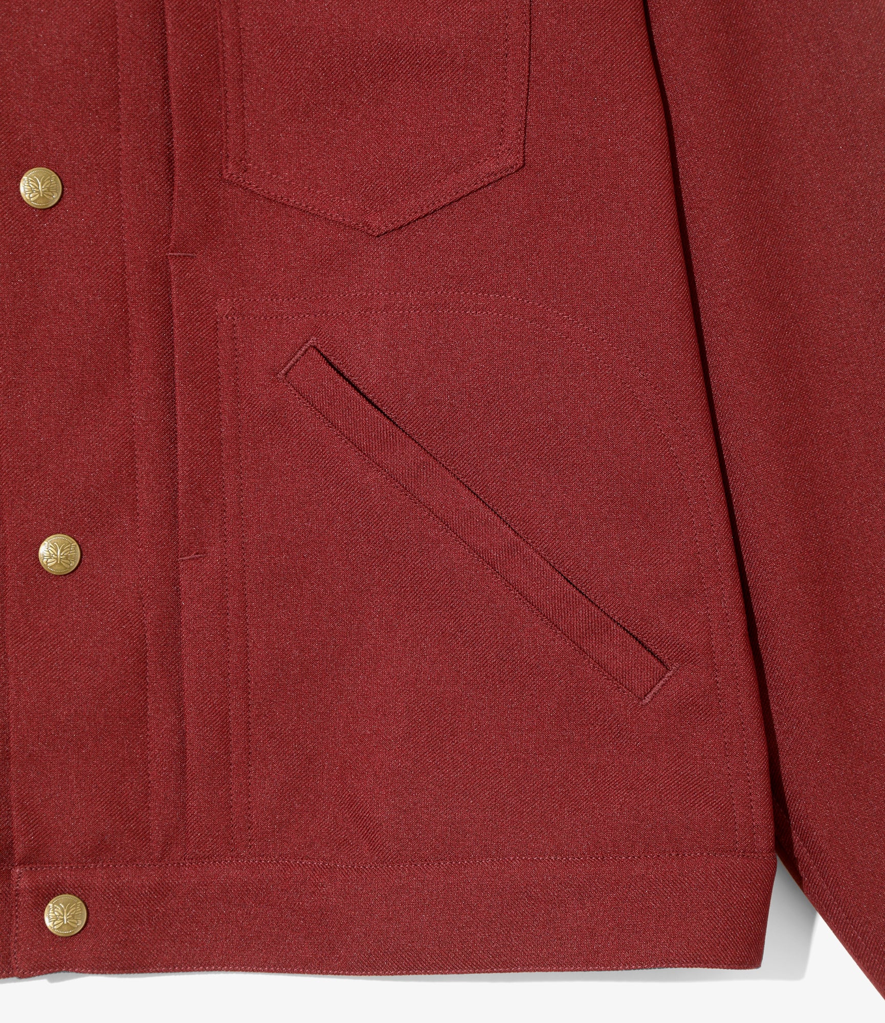 Penny Jean Jacket - Burgundy - Poly Twill - Image 4
