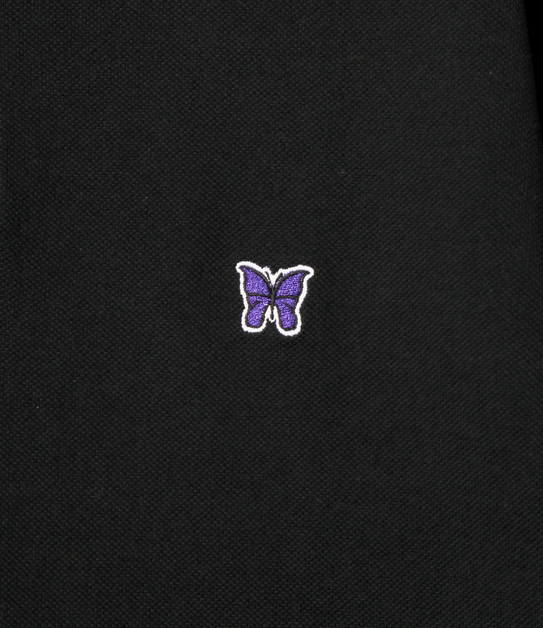 Regular Collar Polo Shirt - Black - Cotton Pique - Image 3