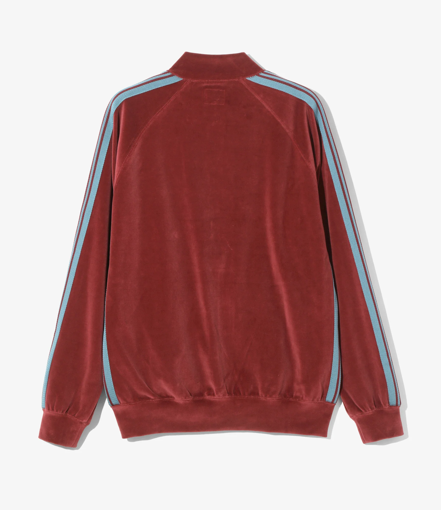 Rib Collar Track Jacket - Burgundy - C/PE Velour - Image 5