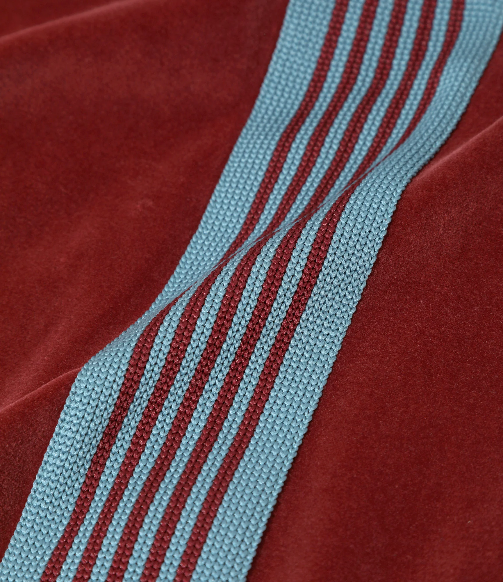 Rib Collar Track Jacket - Burgundy - C/PE Velour - Image 6