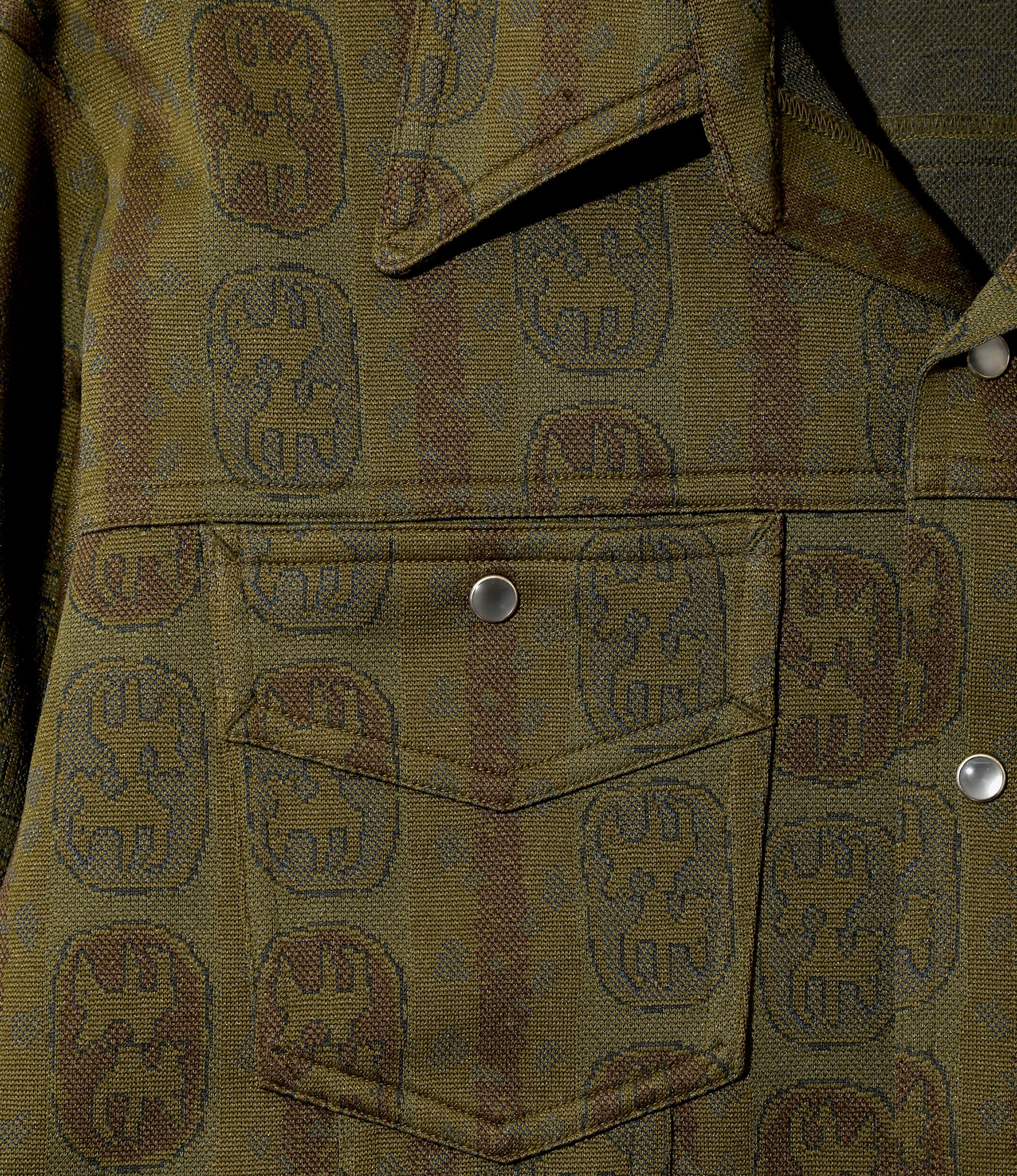 Saddleman Shirt - Olive - Poly Jacquard - Image 3