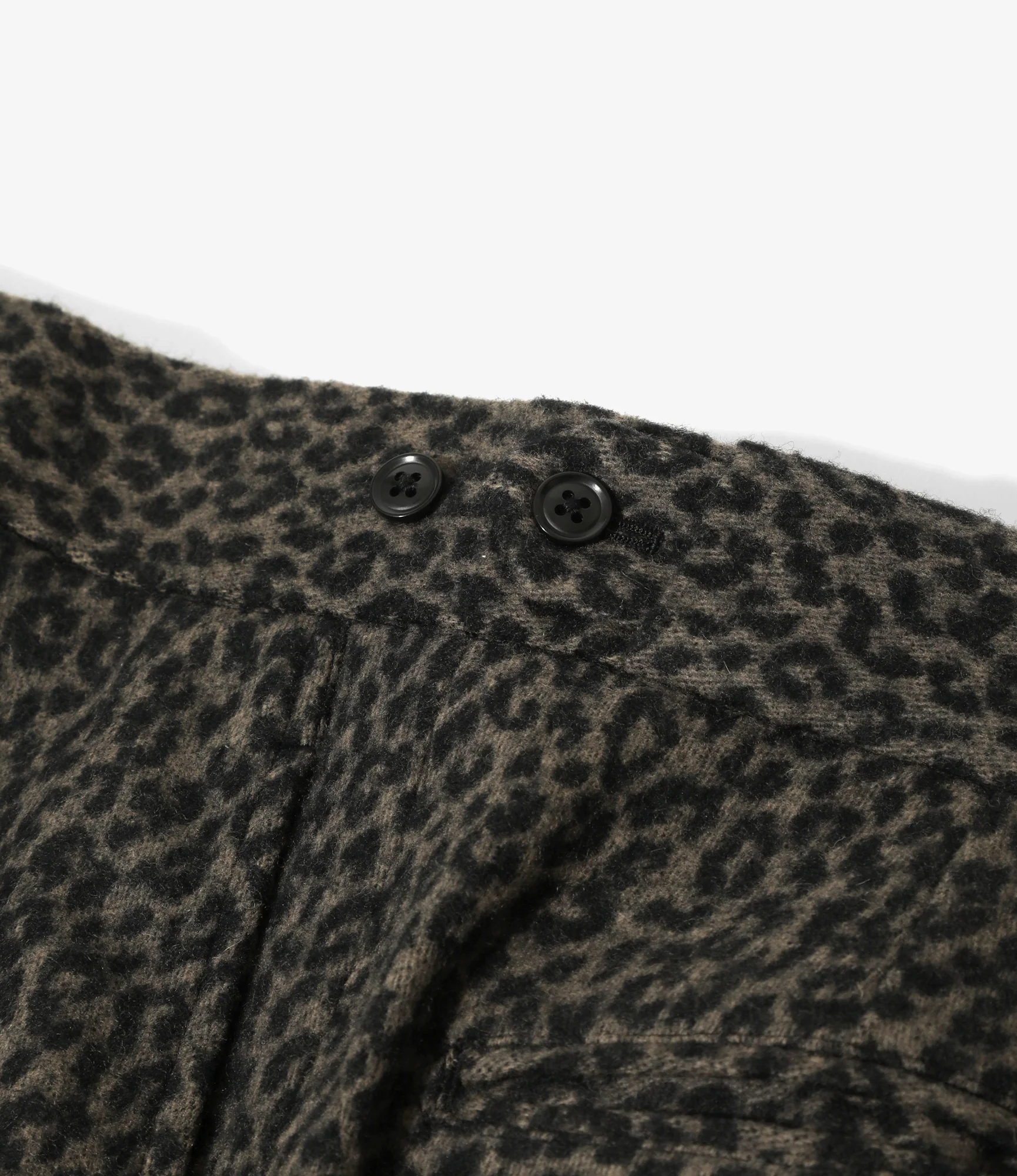 Side Tab Boot-Cut Trouser - Charcoal - Leopard Jacquard - Image 4