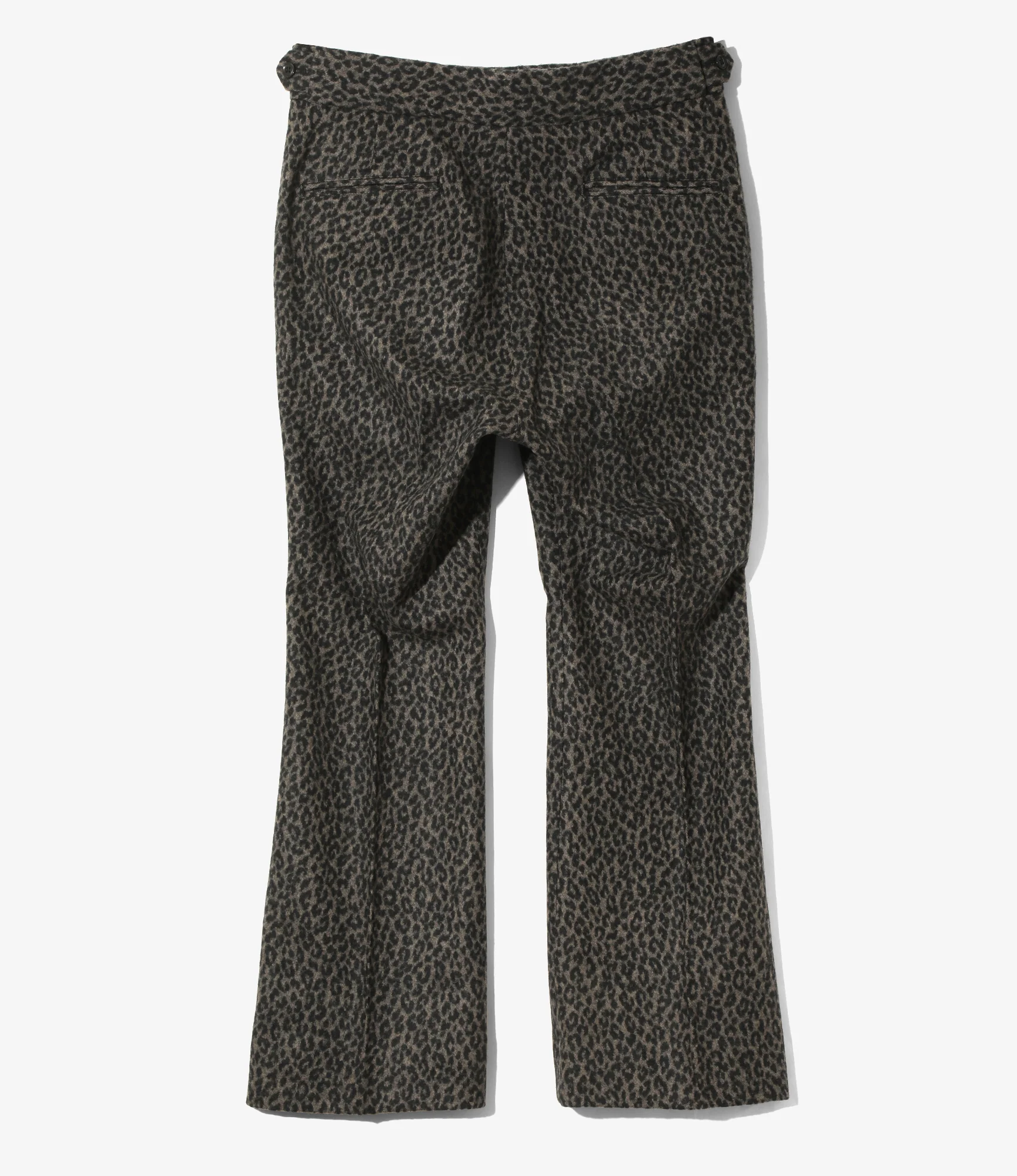 Side Tab Boot-Cut Trouser - Charcoal - Leopard Jacquard - Image 5