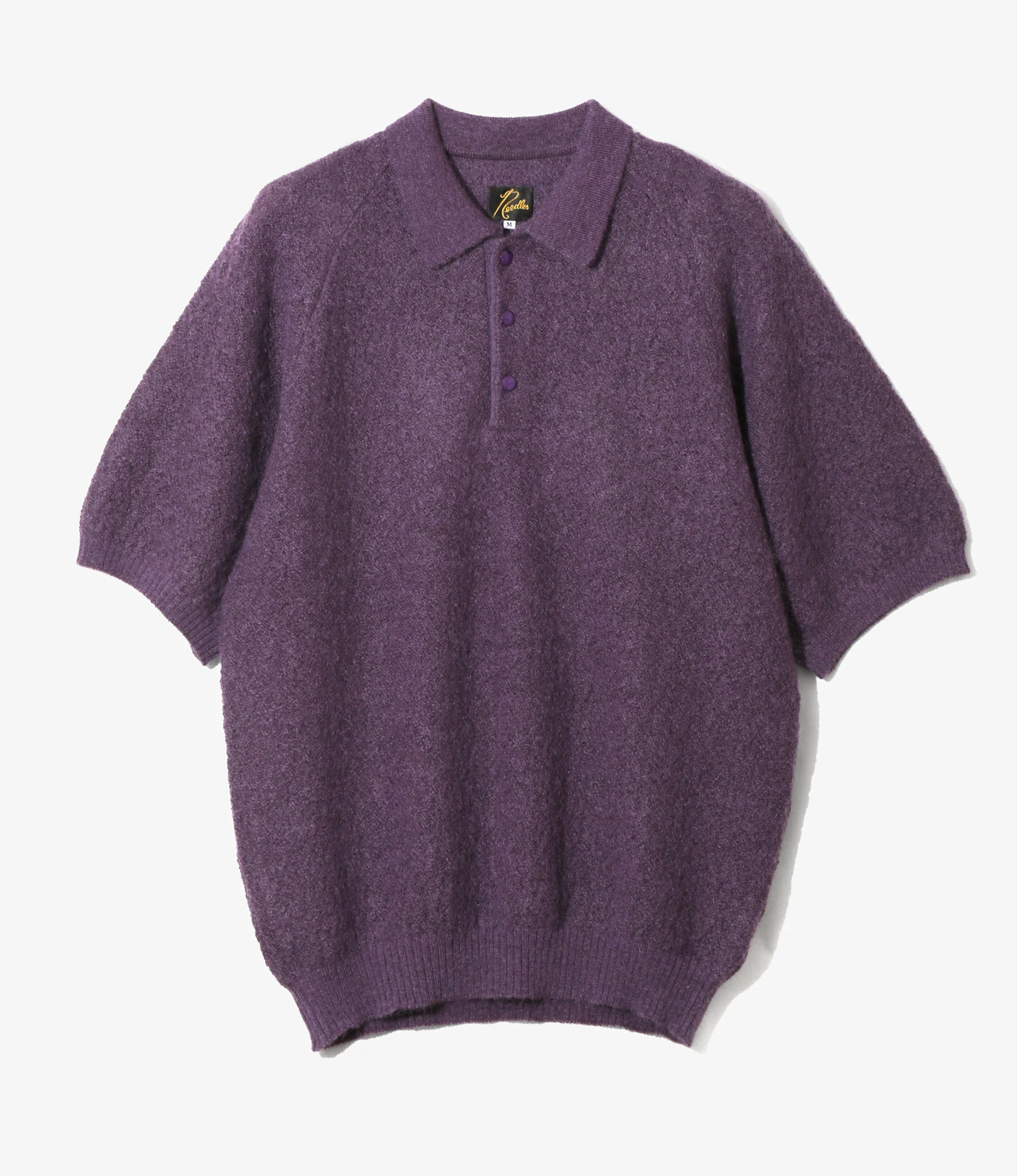 S/S Polo Sweater - Purple - Crepe Weave