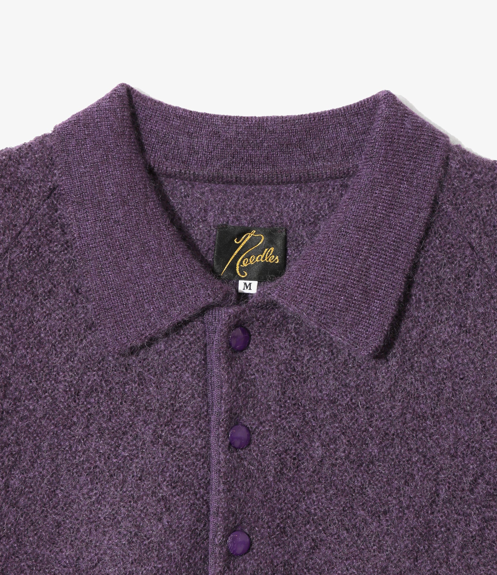 S/S Polo Sweater - Purple - Crepe Weave - Image 2