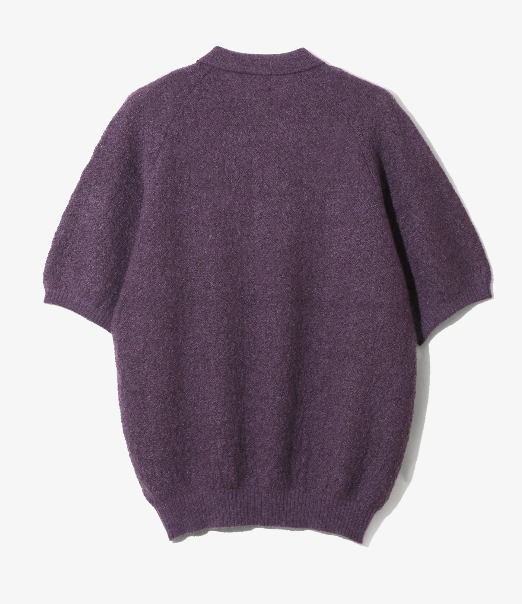 S/S Polo Sweater - Purple - Crepe Weave - Image 3
