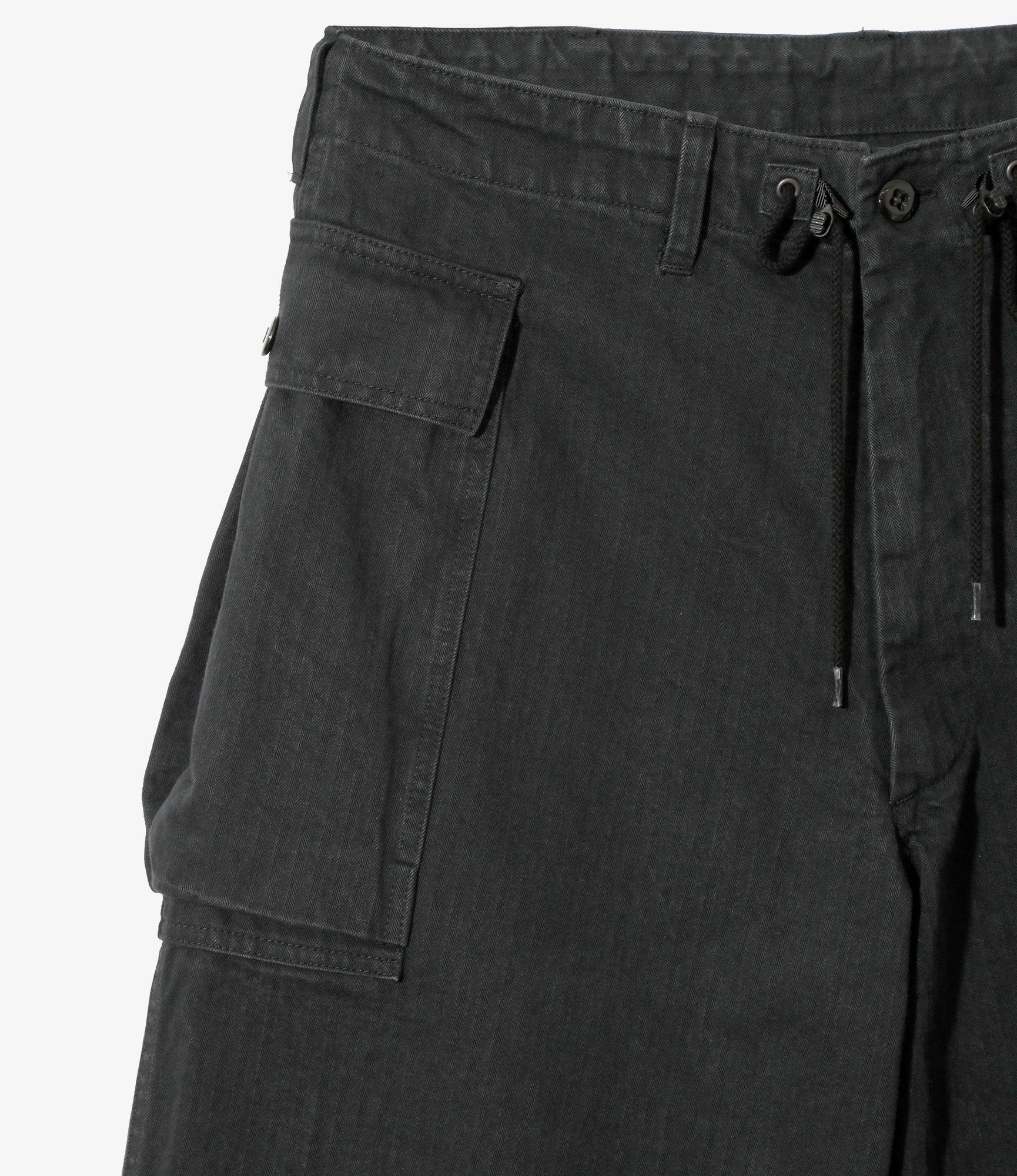 String Field Pant - Black - Cotton Herringbone - Image 2