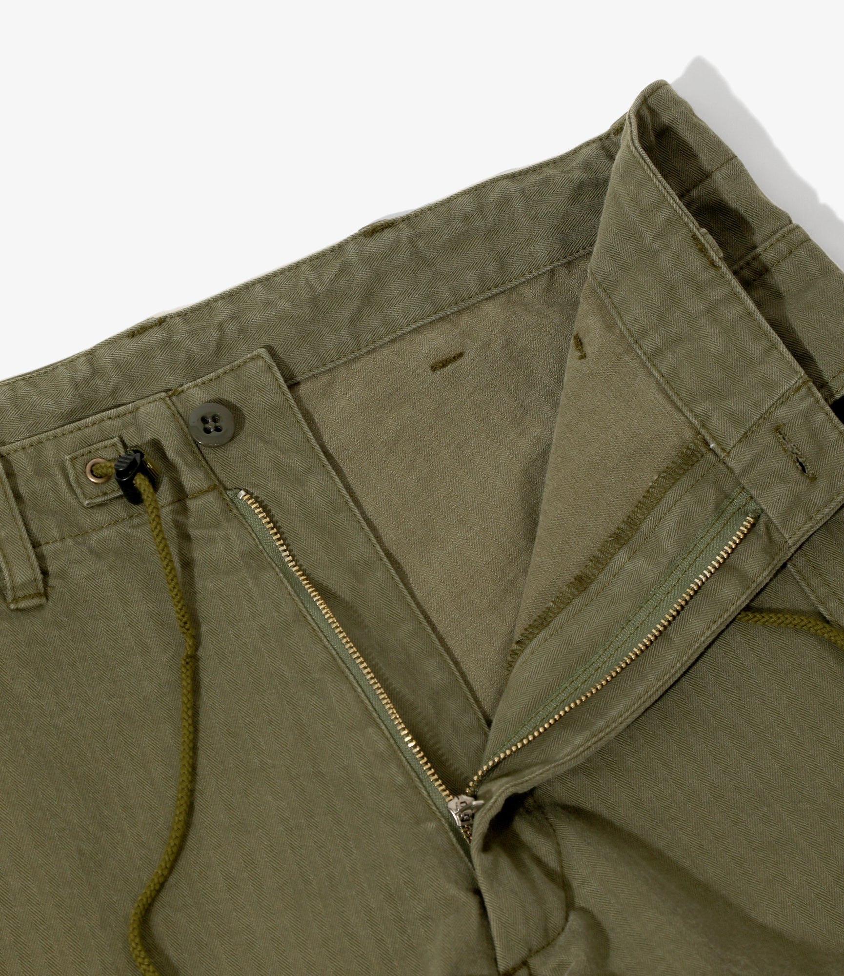 String Field Pant - Olive - Cotton Herringbone - Image 3