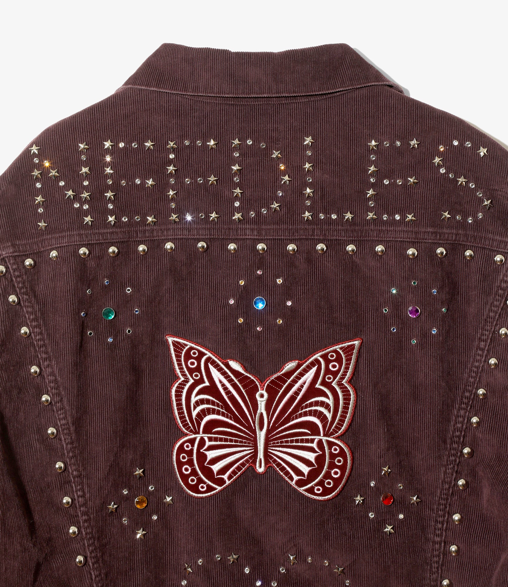Studded Jean Jacket - Burgundy - 14W Corduroy - Image 5