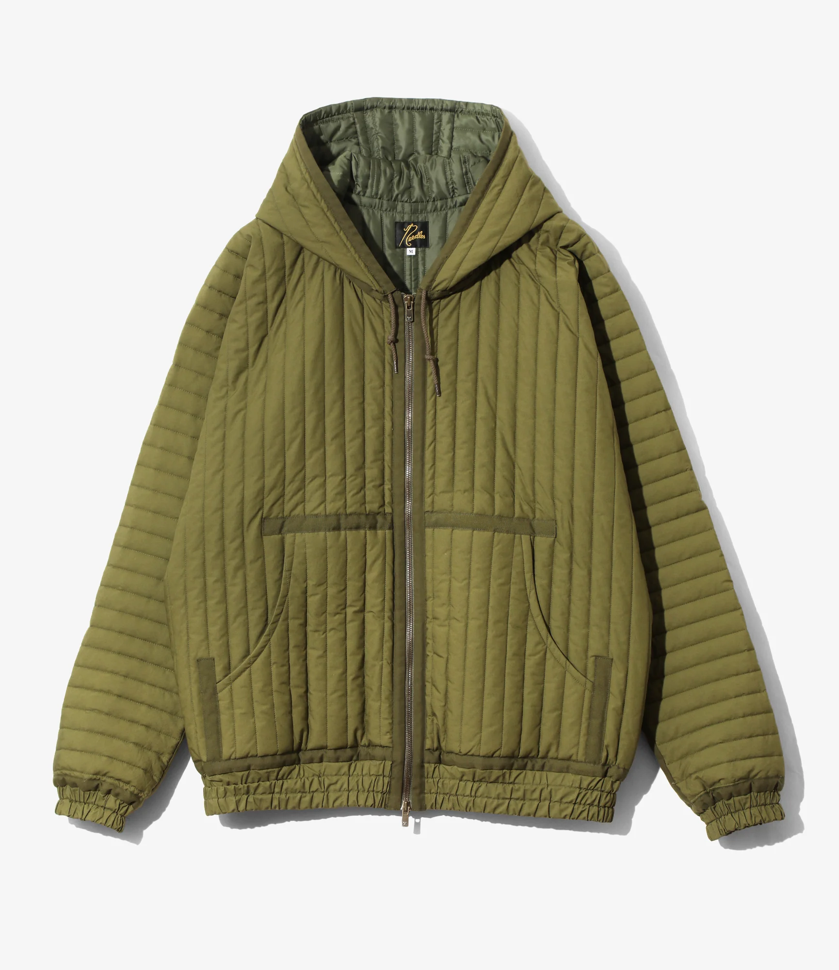 Taped Quilted Hoody - Olive - Cotton Poplin