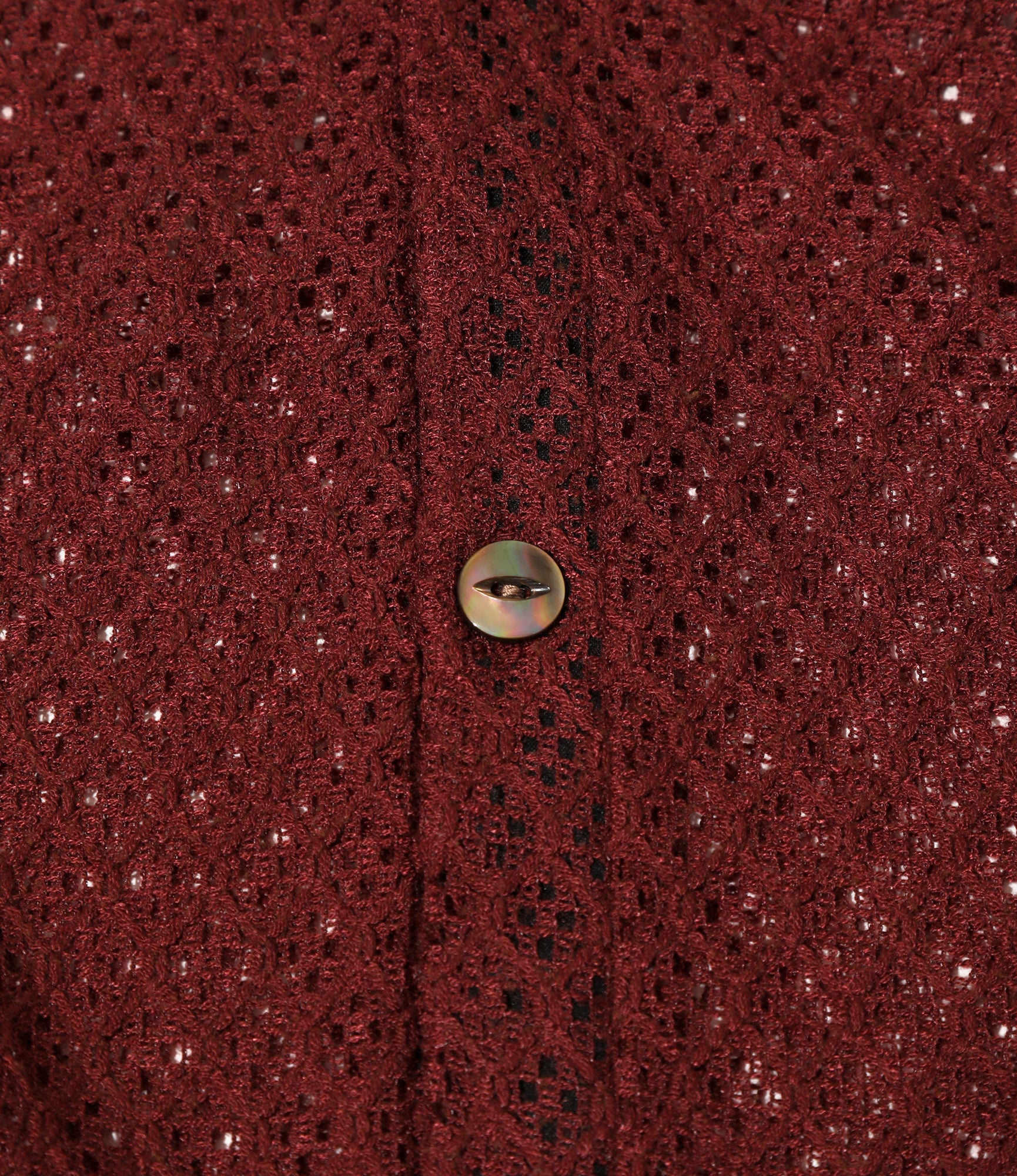 V-Neck Cardigan - Burgundy - PE/W Raschel Lace - Image 3