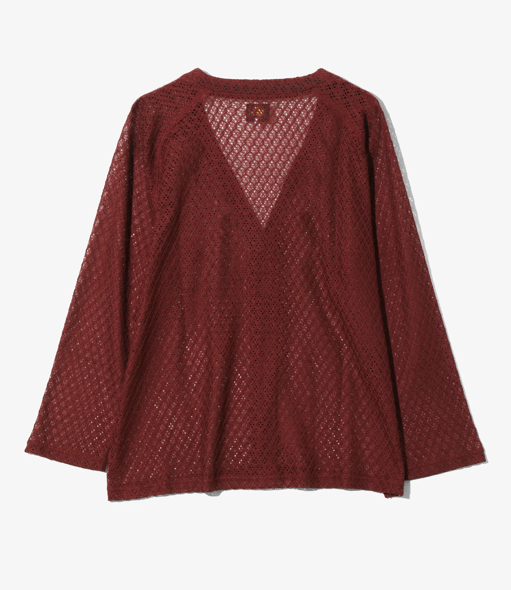 V-Neck Cardigan - Burgundy - PE/W Raschel Lace - Image 4