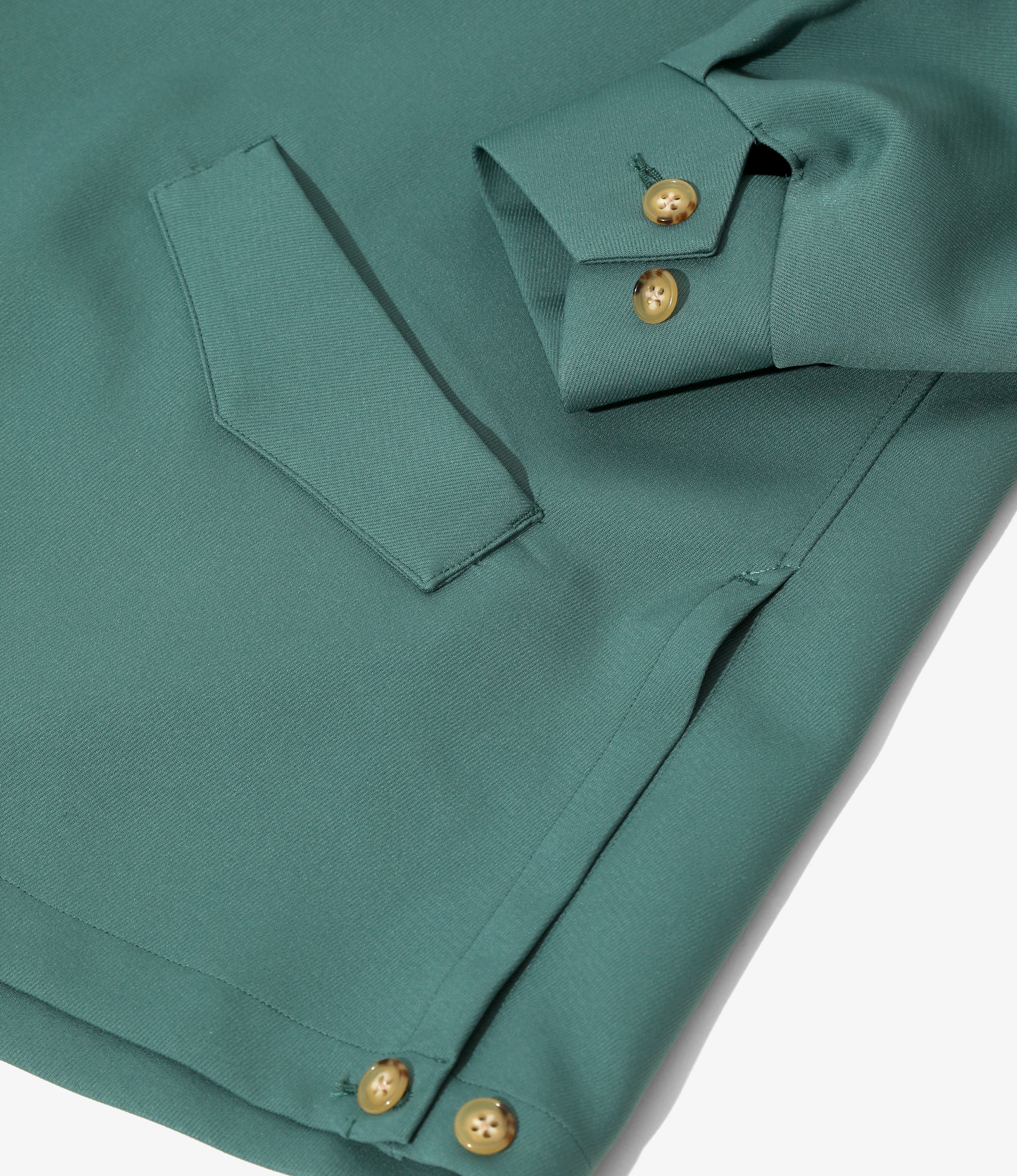 Western Work Jacket - Green - Poly Twill - Image 4