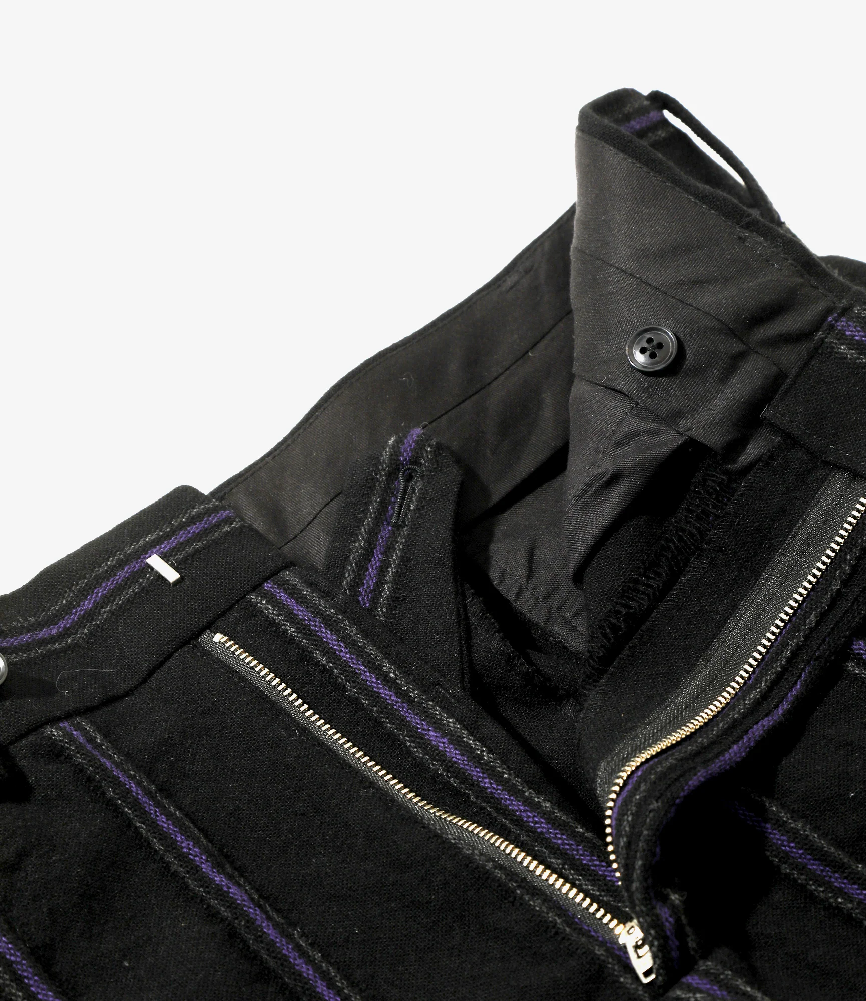 Women's Boot-Cut Trouser - Stripe Tweed - Black/Purple - Image 2
