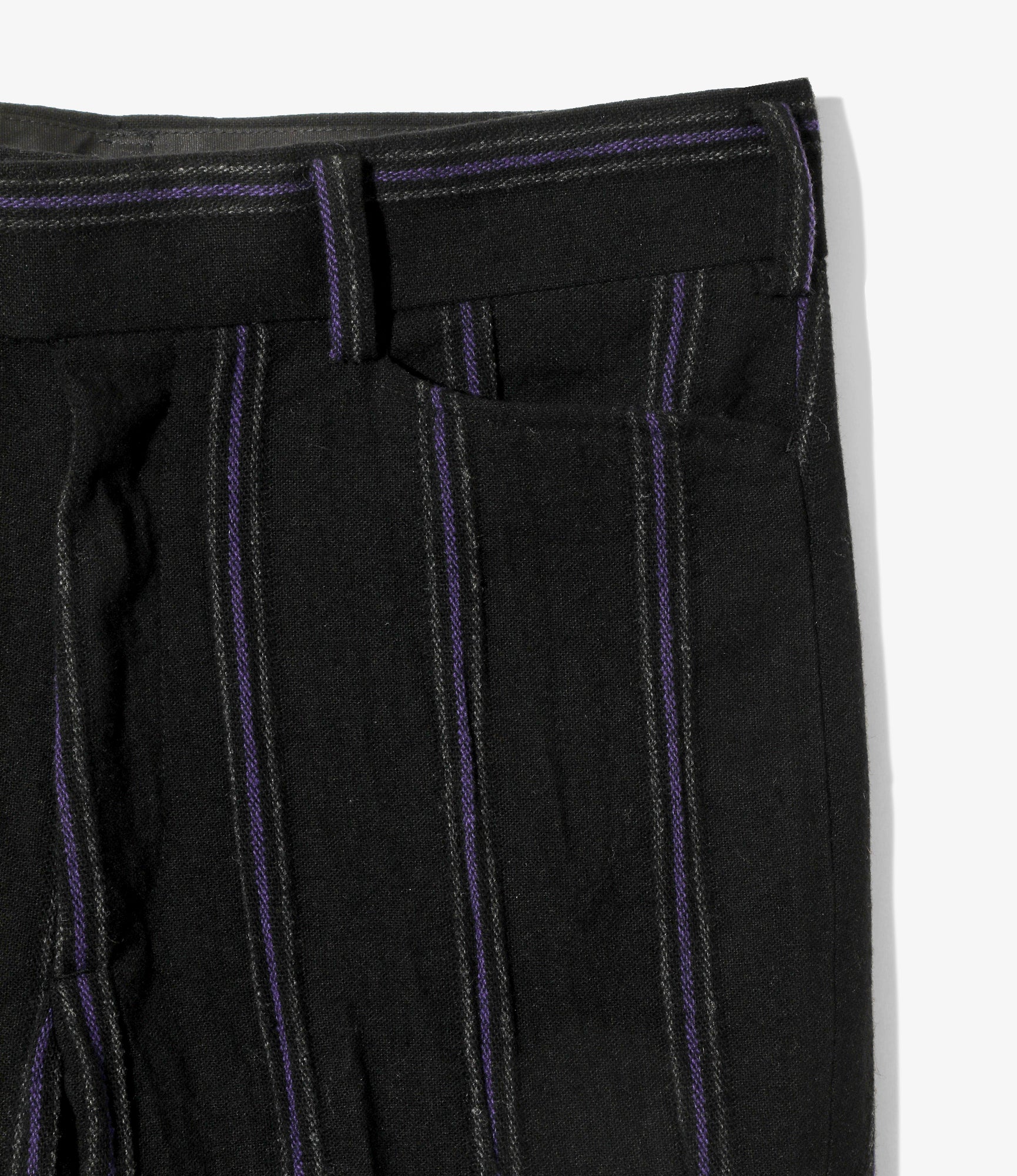 Women's Boot-Cut Trouser - Stripe Tweed - Black/Purple - Image 3