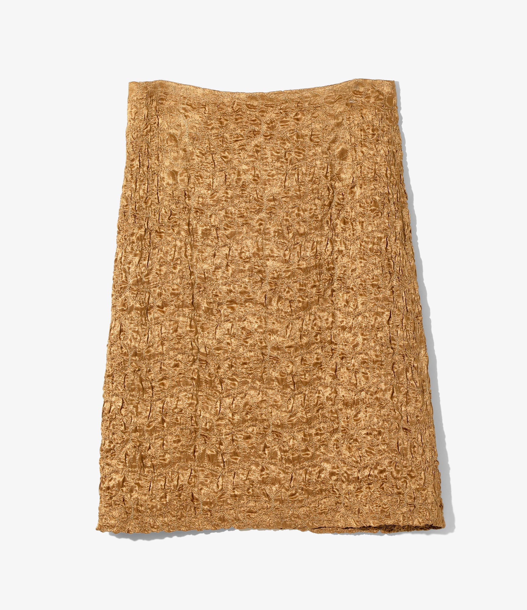 Women's C.C Skirt - Brown - Embroidery Satin