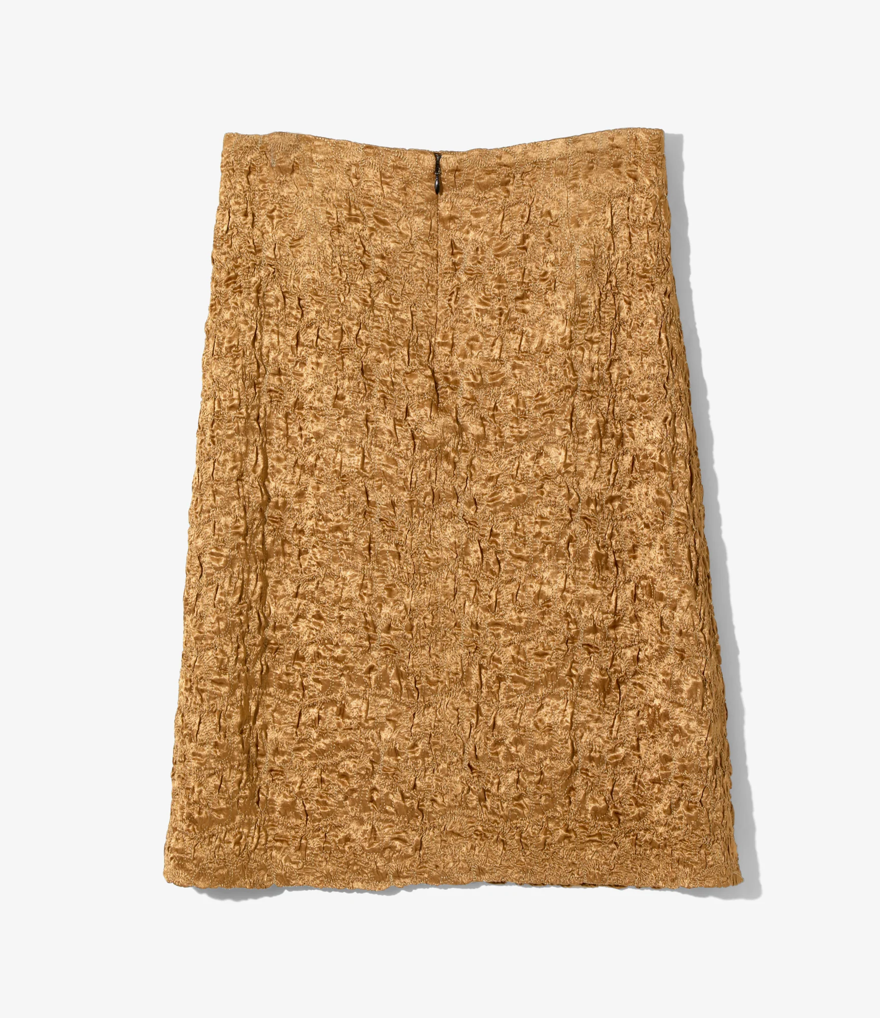 Women's C.C Skirt - Brown - Embroidery Satin - Image 2