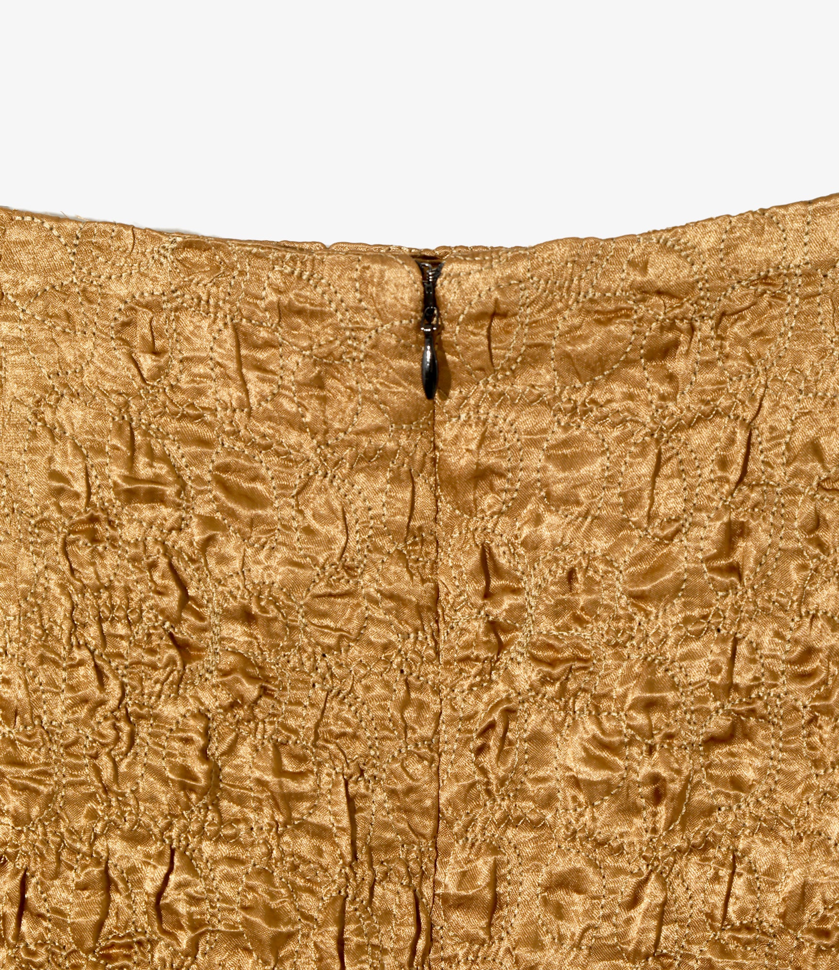 Women's C.C Skirt - Brown - Embroidery Satin - Image 3