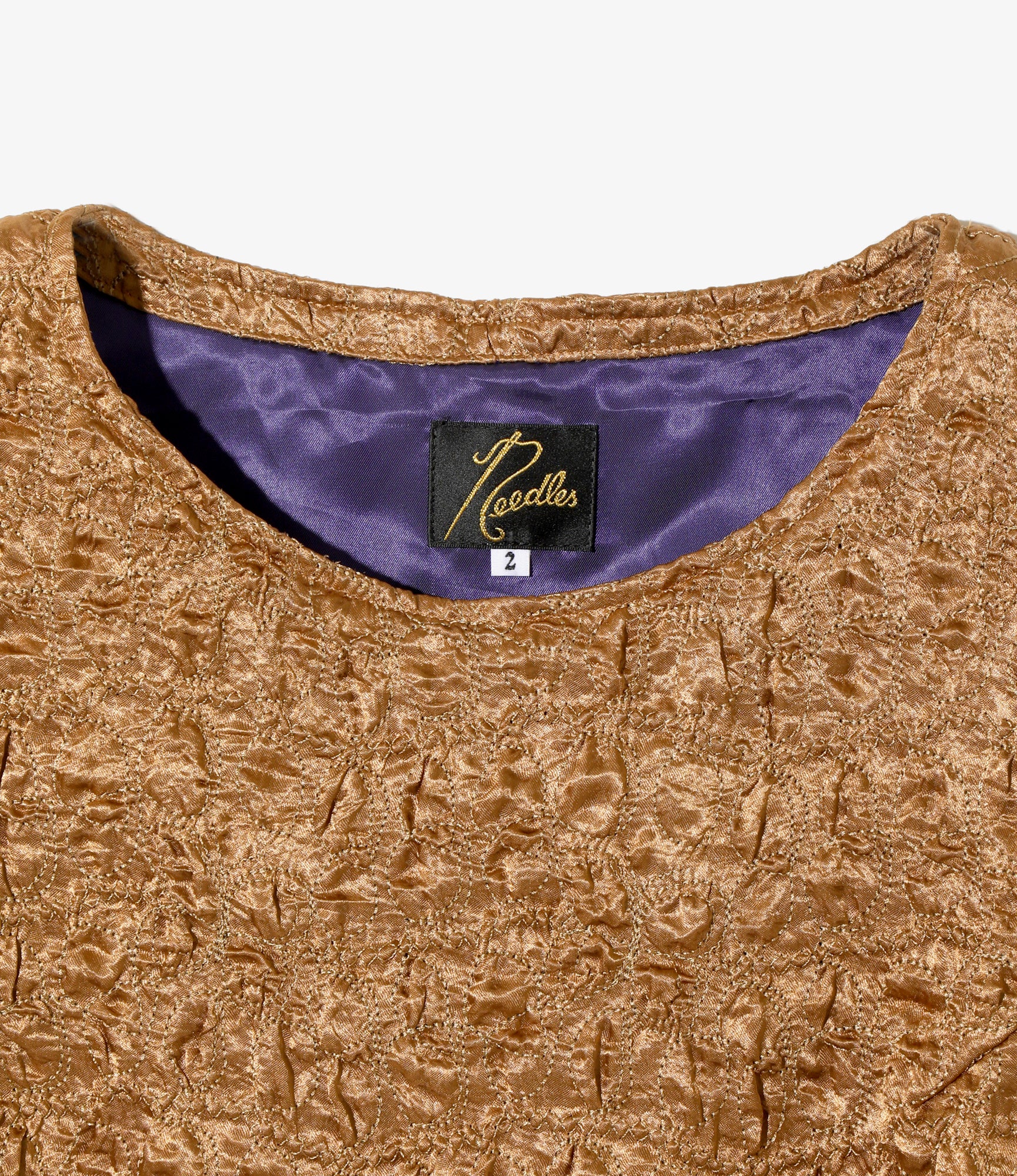 Women's C.C. Vest - Brown - Embroidery Satin - Image 2