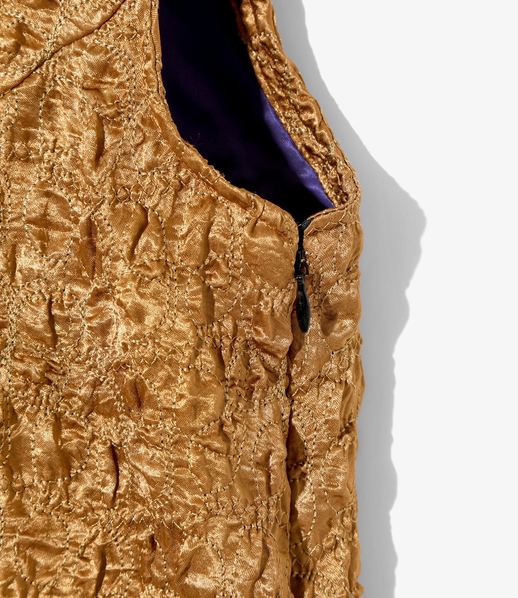 Women's C.C. Vest - Brown - Embroidery Satin - Image 3