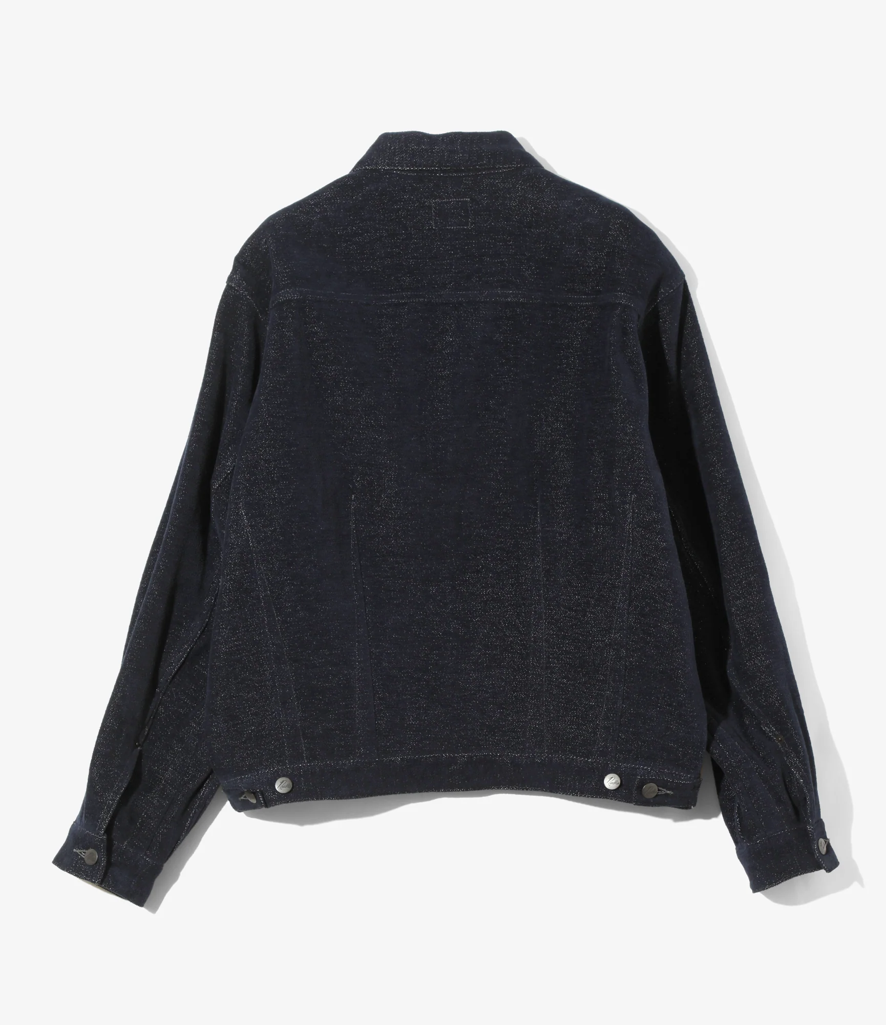 Women's Darts Bottom Jean Jacket - Navy - Cotton / Washi Chenille - Image 5