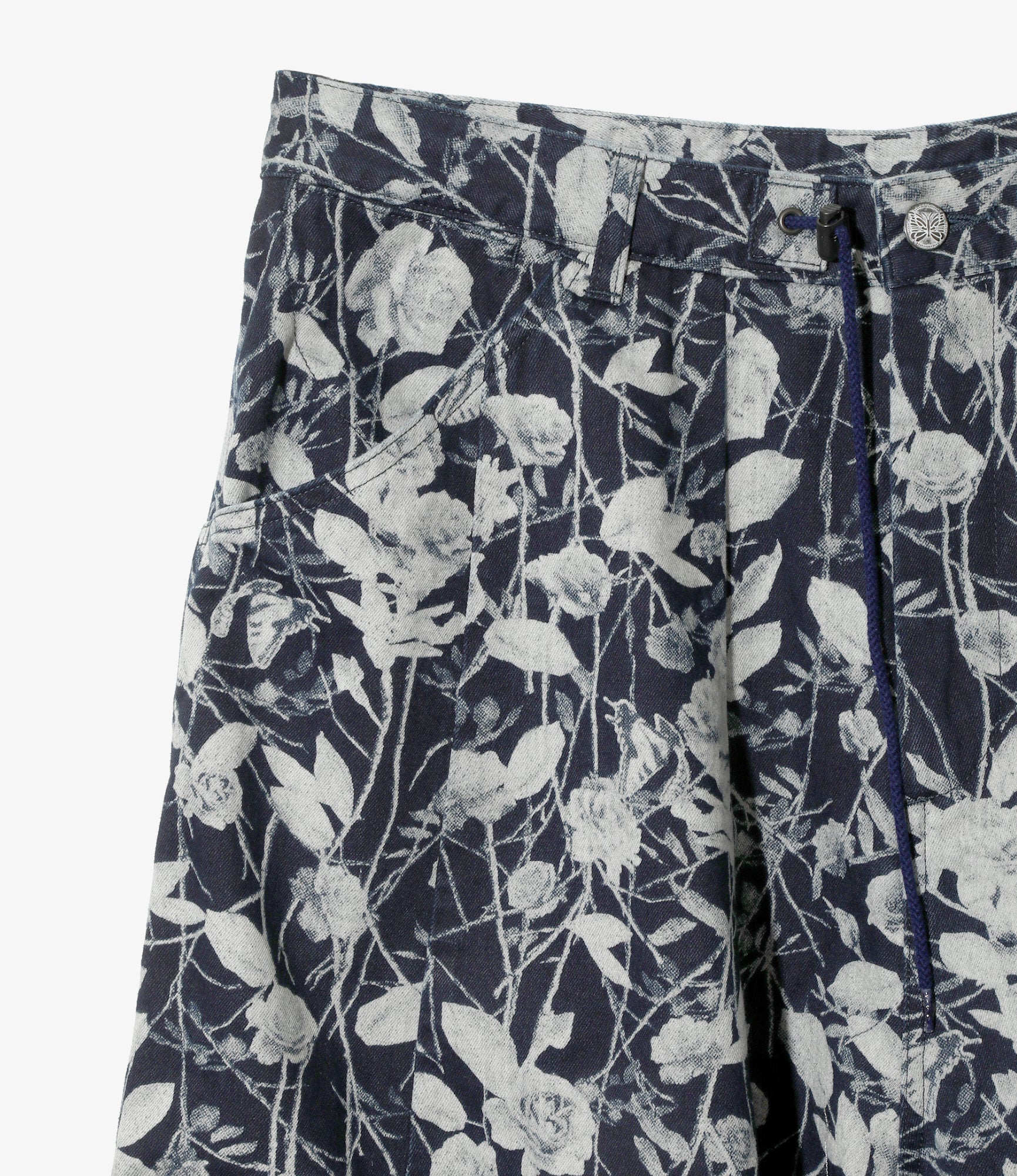 Women's H.D. Painter Pant - Indigo - 10oz Denim / Rose Printed - Image 2