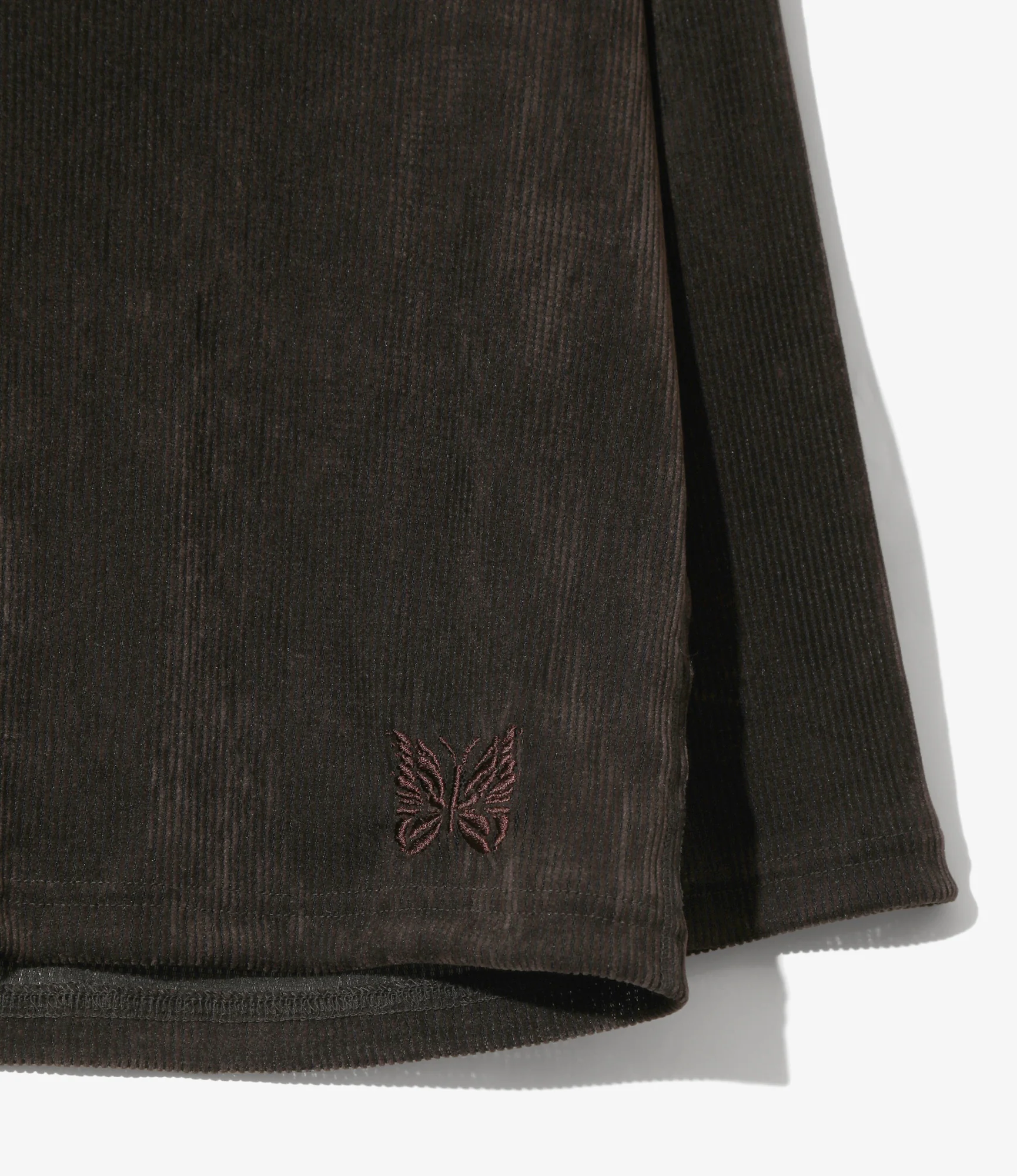 Women's L/S U-Neck Tee - Brown - Flocked Stripe Lace - Image 2